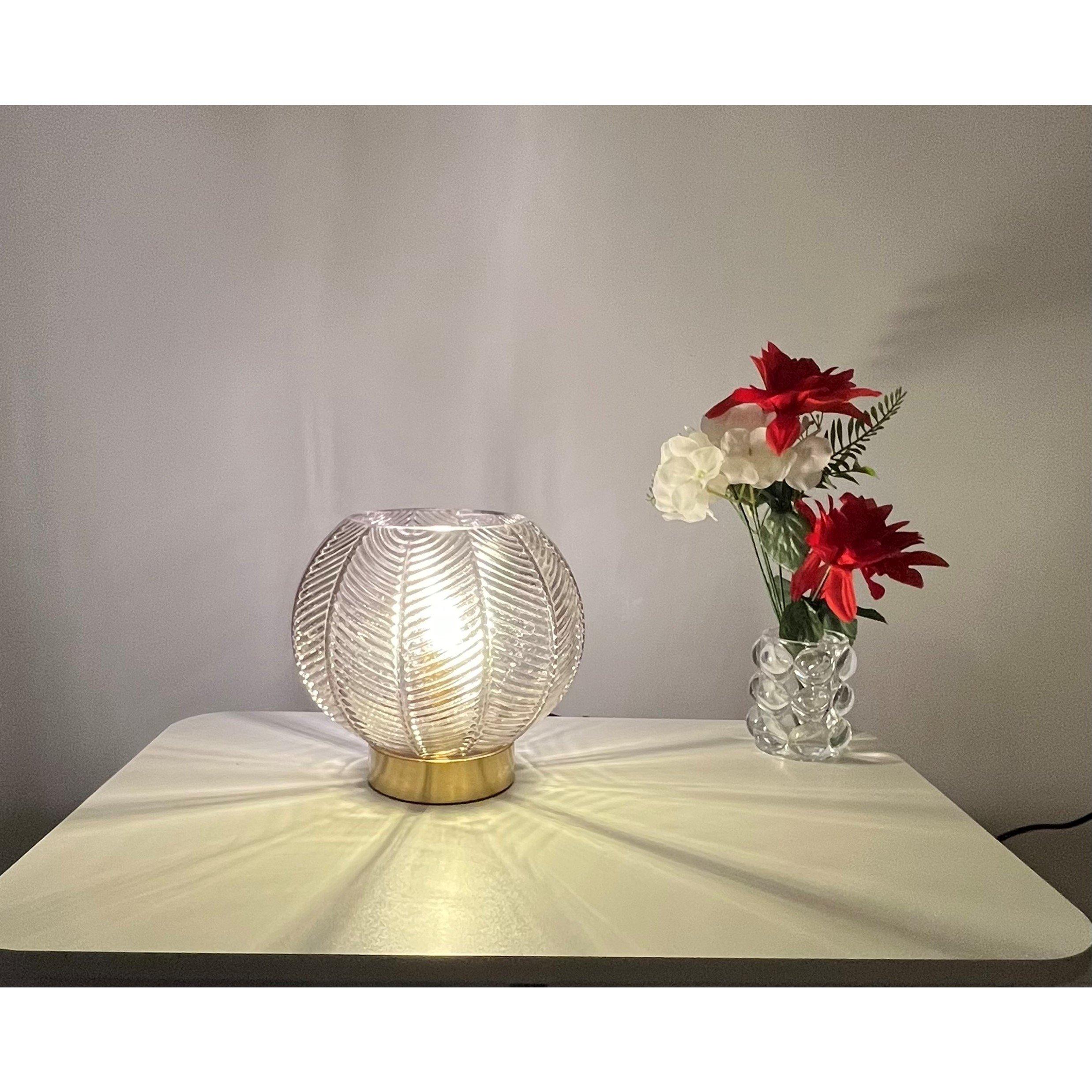 Smoke - K Living - Leaves Smokey Glass Table Lamp - 3