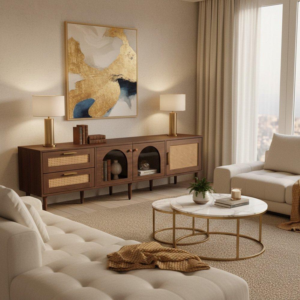 Brown - Urban Meuble - Modern TV Stand Brown with Ample Storage - 1