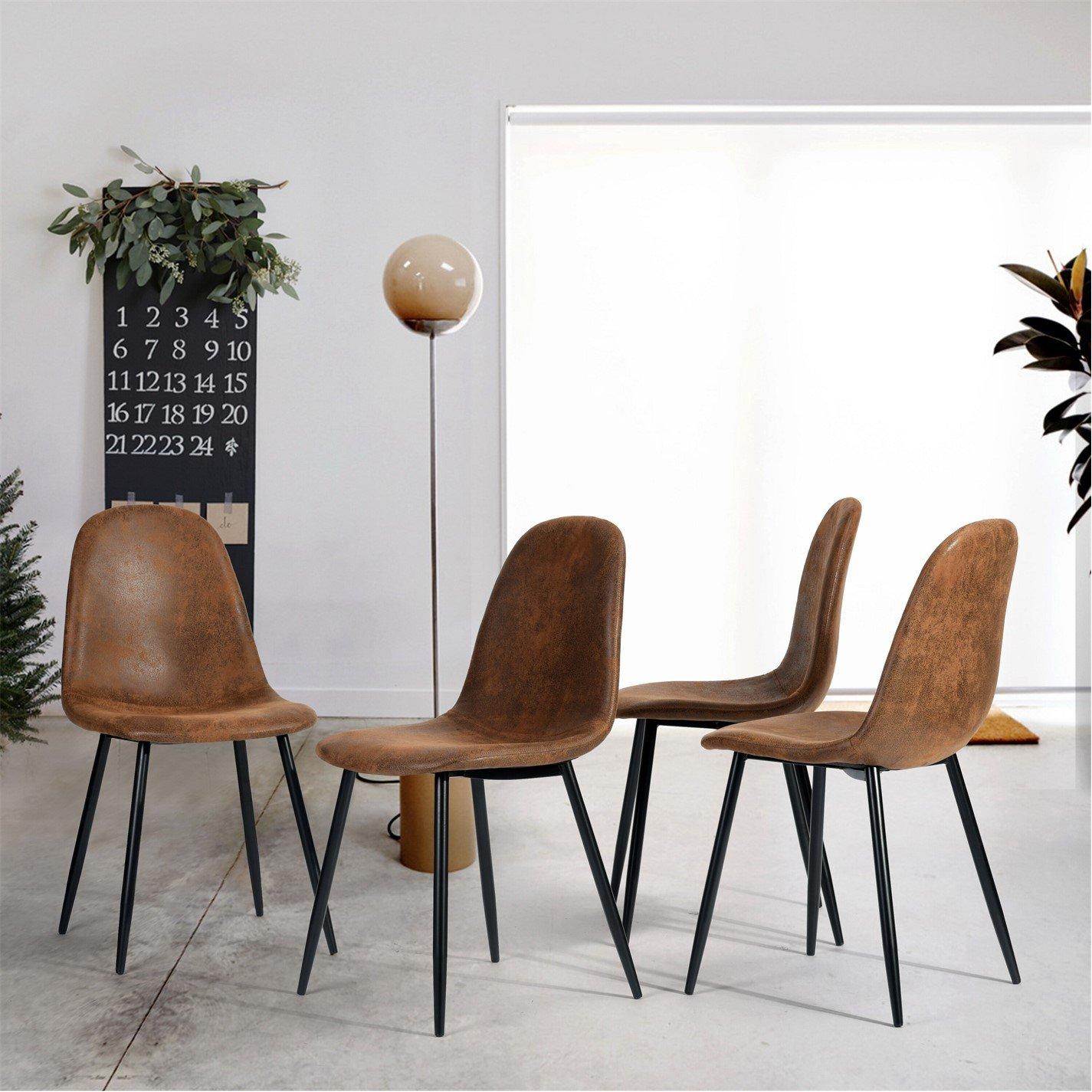 Brown - Urban Meuble - Set of 4 Industrial Vintage Dining Chair - 2