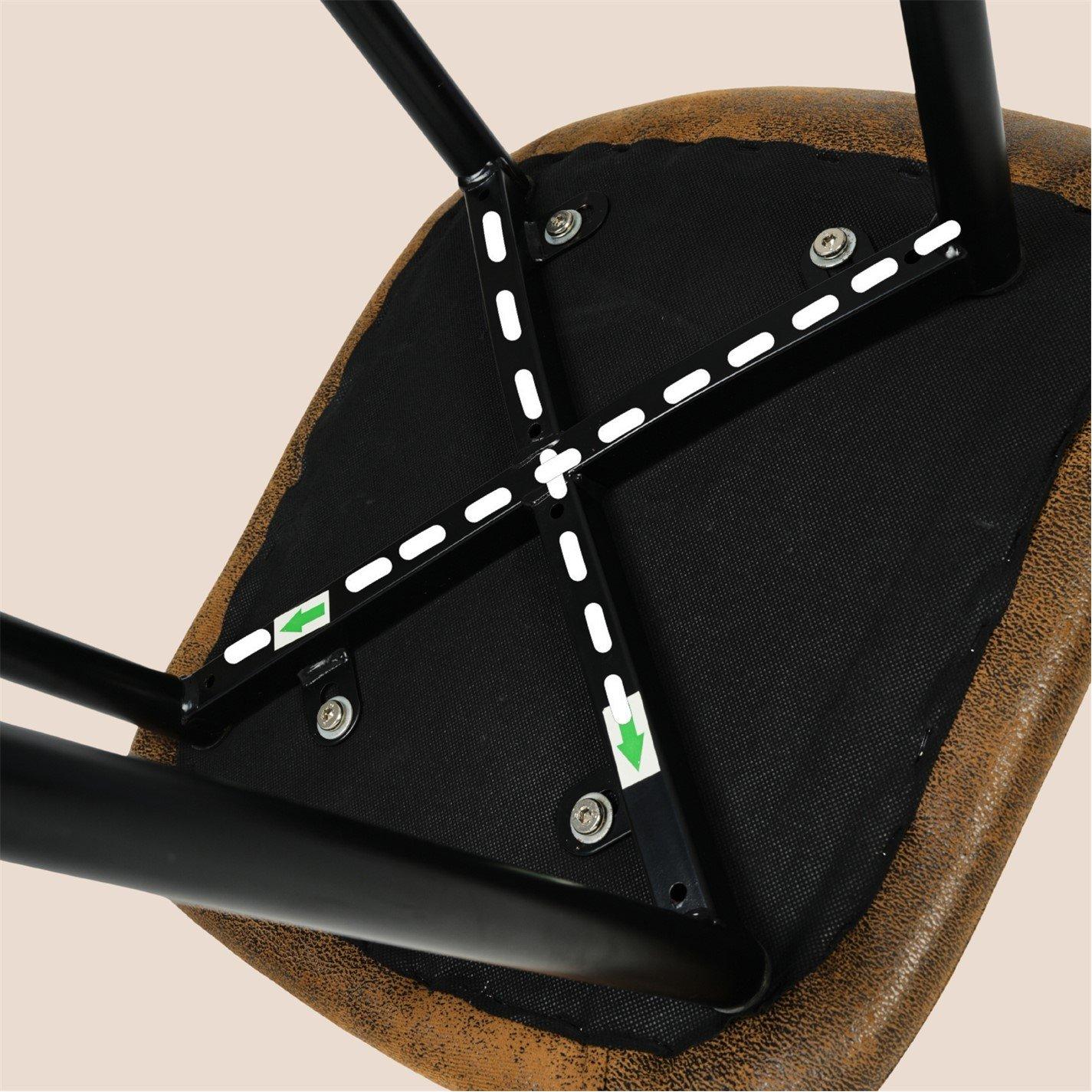 Brown - Urban Meuble - Set of 4 Industrial Vintage Dining Chair - 12