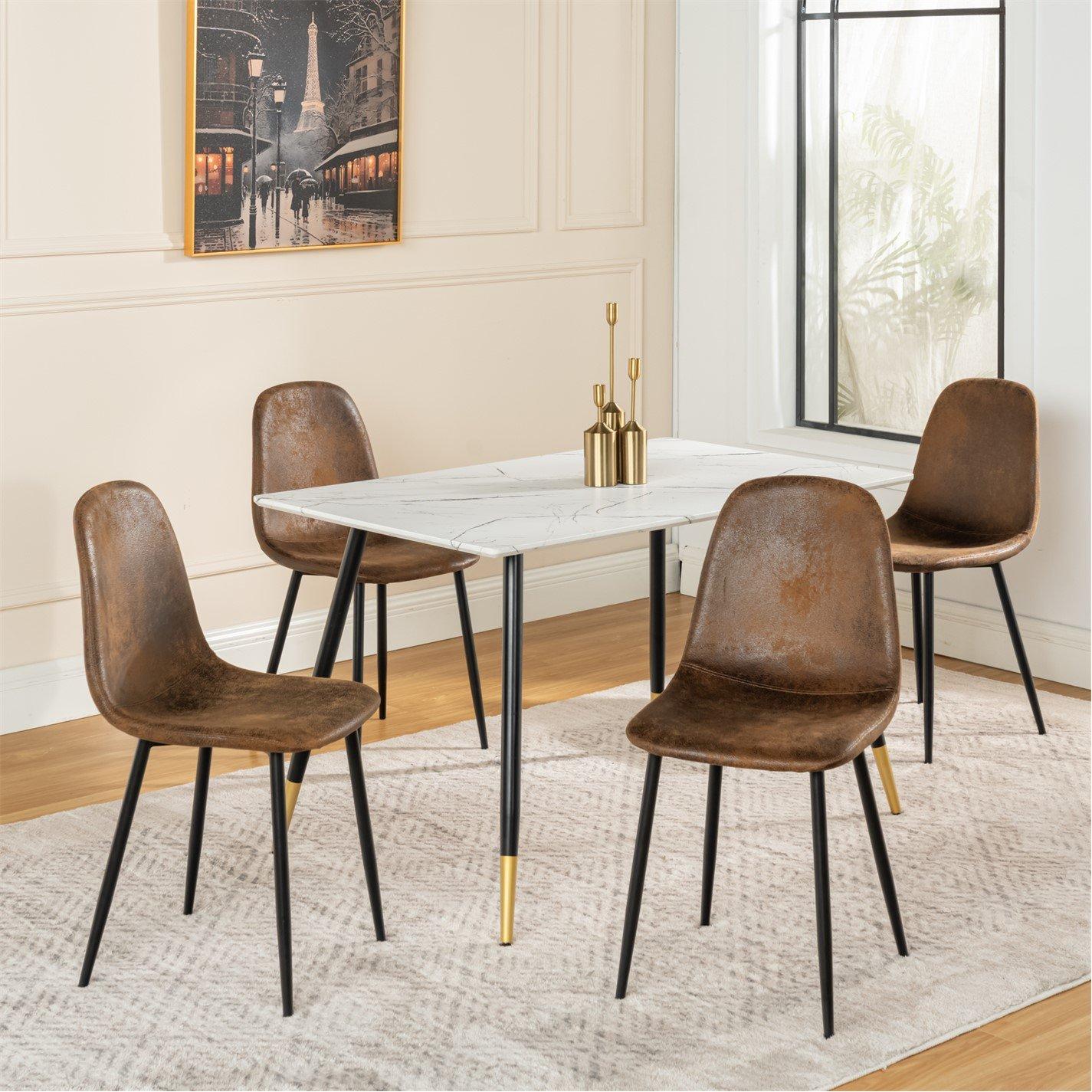 Brown - Urban Meuble - Set of 4 Industrial Vintage Dining Chair - 4