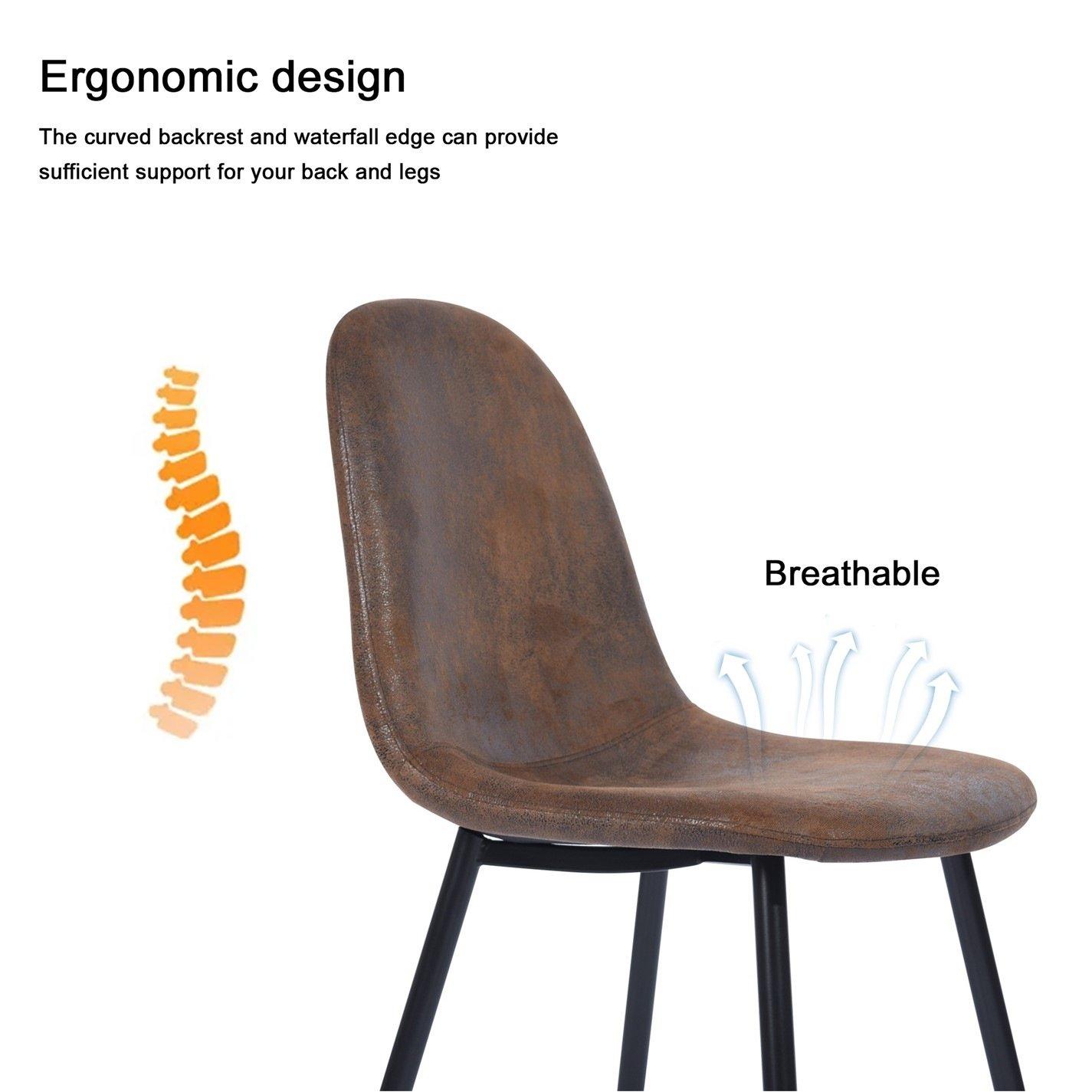 Brown - Urban Meuble - Set of 4 Industrial Vintage Dining Chair - 9