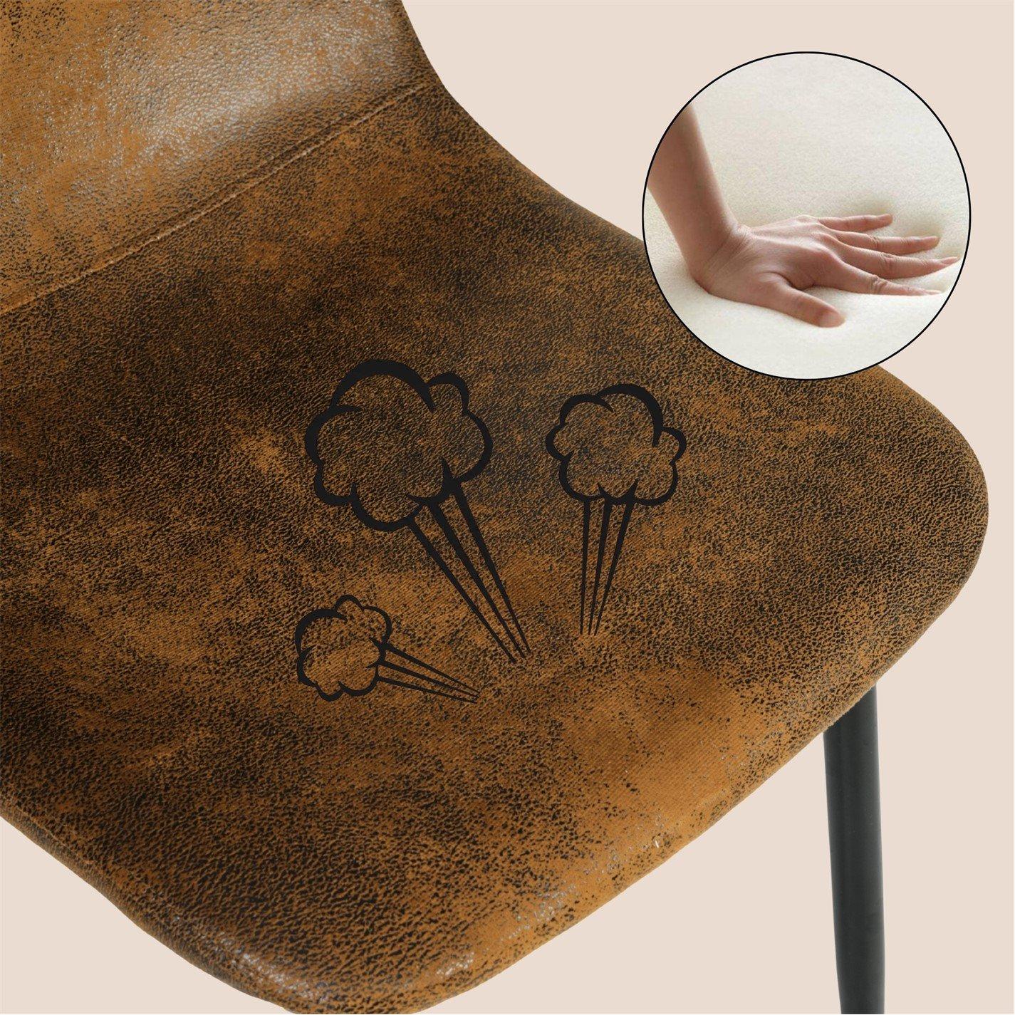 Brown - Urban Meuble - Set of 4 Industrial Vintage Dining Chair - 10