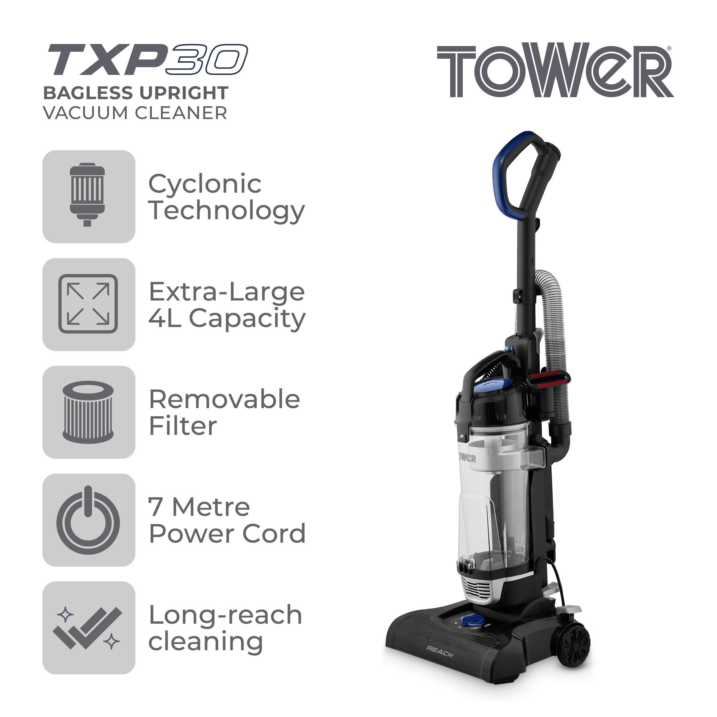 Black - Tower - Reach Bagless Upright Vacuum Cleaner - 2