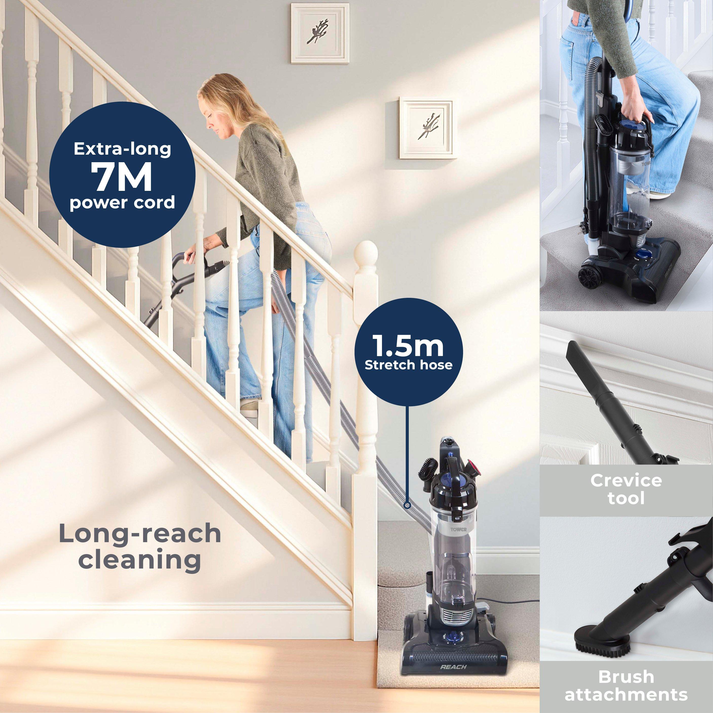Black - Tower - Reach Bagless Upright Vacuum Cleaner - 5