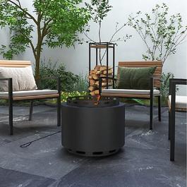 Outsunny Smokeless 48.5cm Portable Firepit with Poker