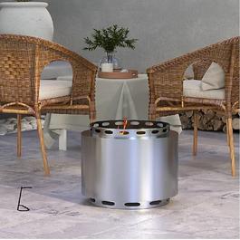 Outsunny Smokeless 48.5cm Portable Firepit with Poker