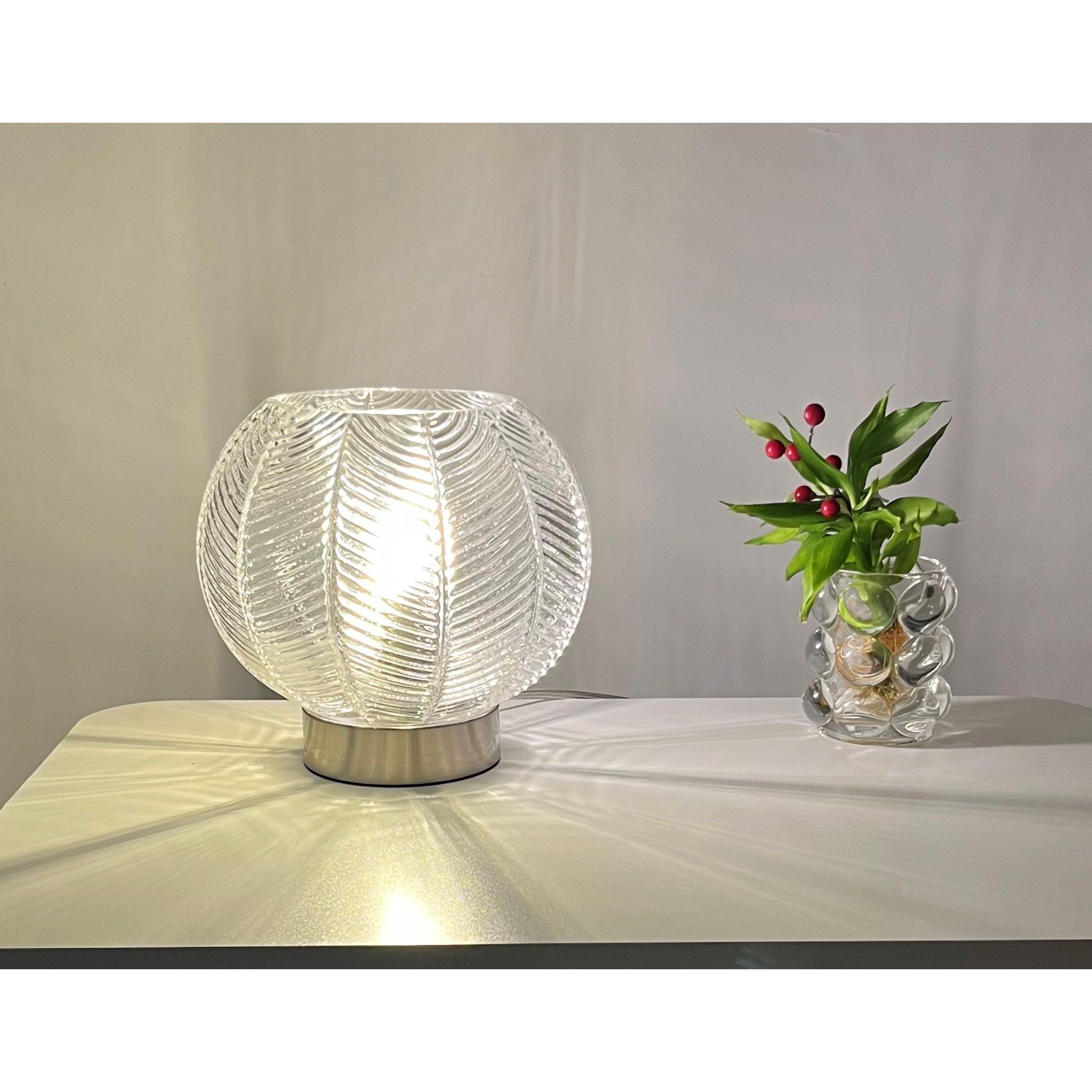 Clear - K Living - Leaves Clear Glass Table Lamp - 3