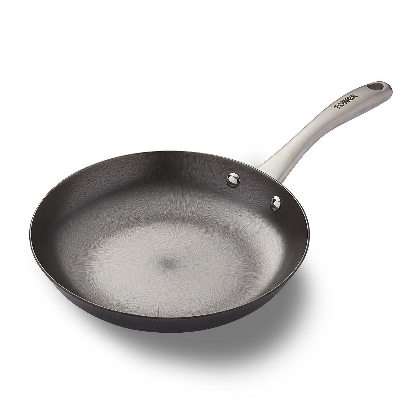 Black - Tower - Titan 24cm Cast Iron Frying Pan with Strong Cast - 1