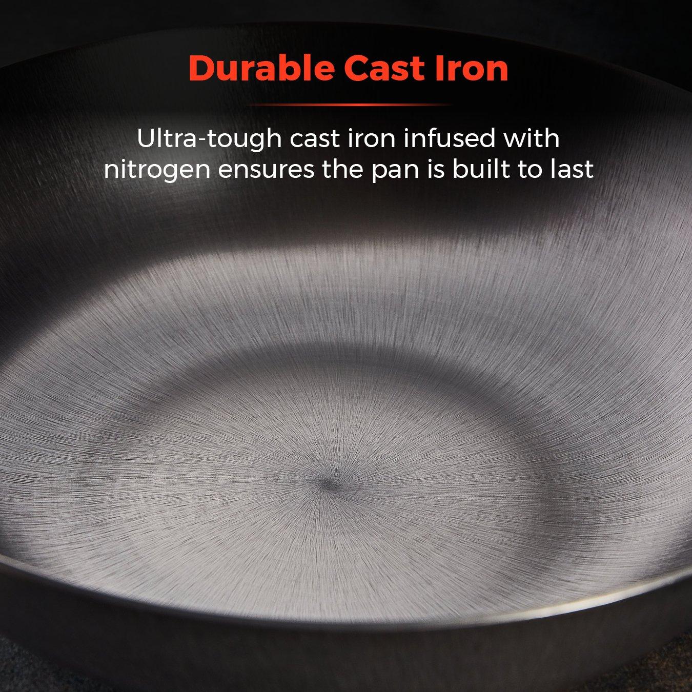 Black - Tower - Titan 24cm Cast Iron Frying Pan with Strong Cast - 3