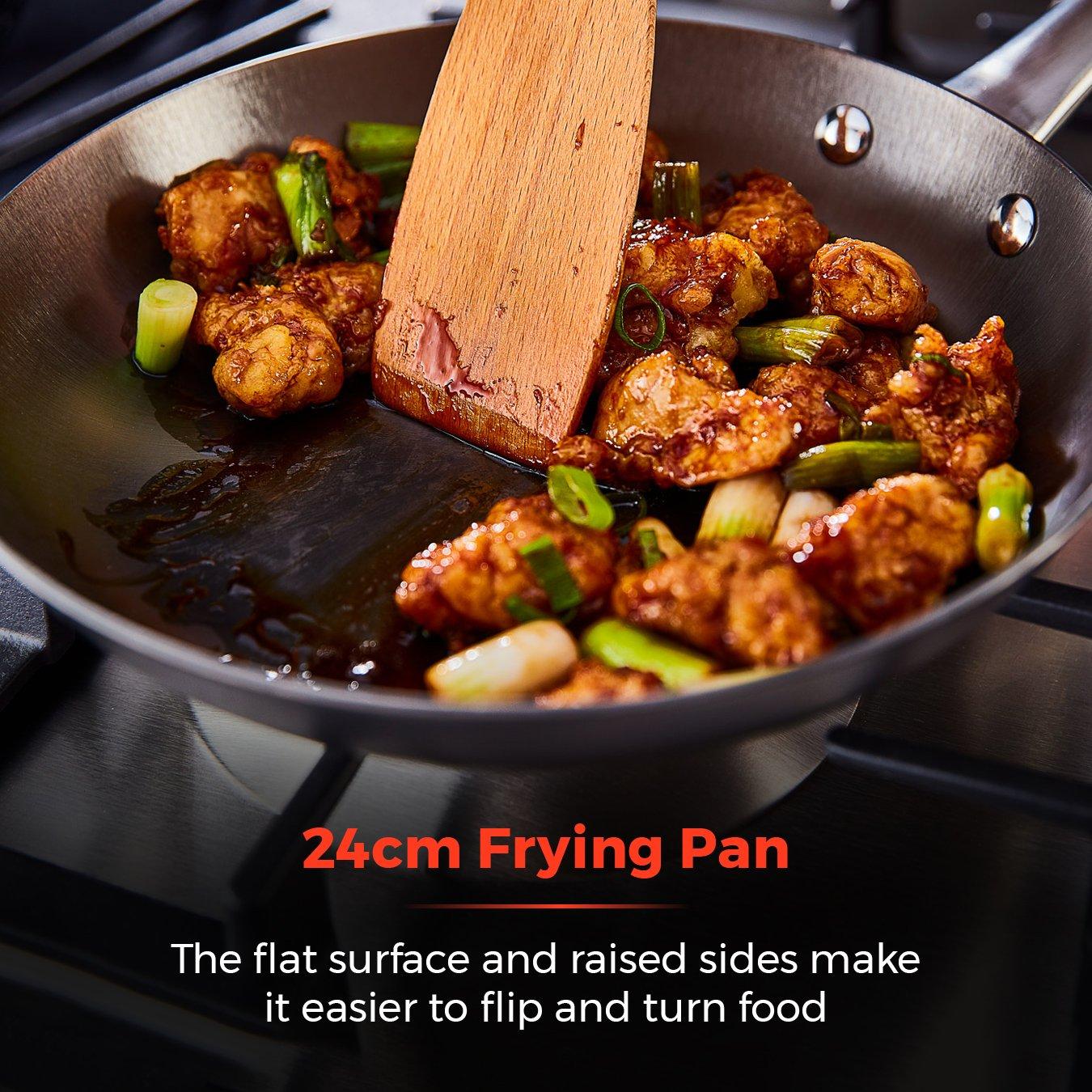 Black - Tower - Titan 24cm Cast Iron Frying Pan with Strong Cast - 4