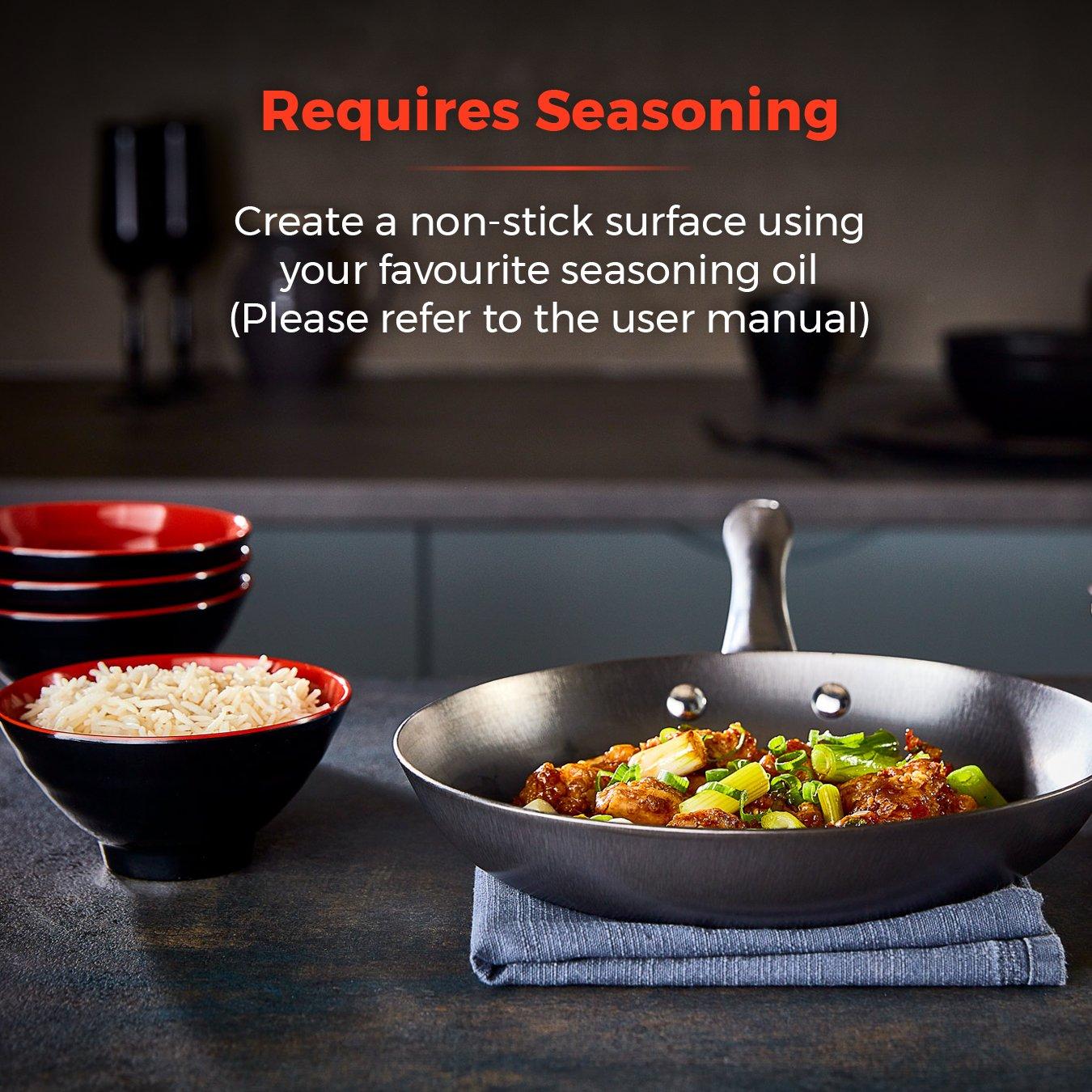 Black - Tower - Titan 24cm Cast Iron Frying Pan with Strong Cast - 5