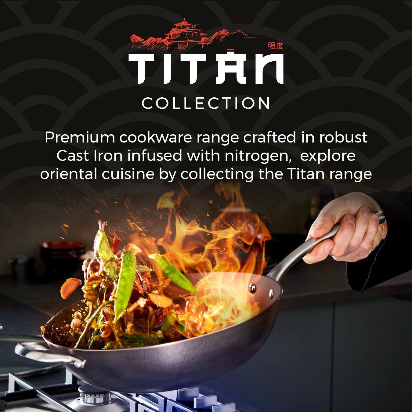 Black - Tower - Titan 24cm Cast Iron Frying Pan with Strong Cast - 8