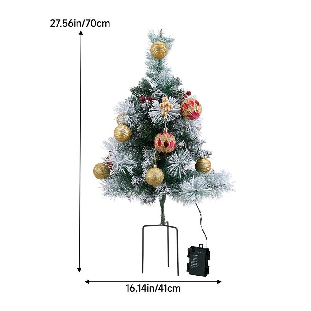 Green - LIFE IDEAS - Christmas Tree Ground Stake with Light and Timer - 2