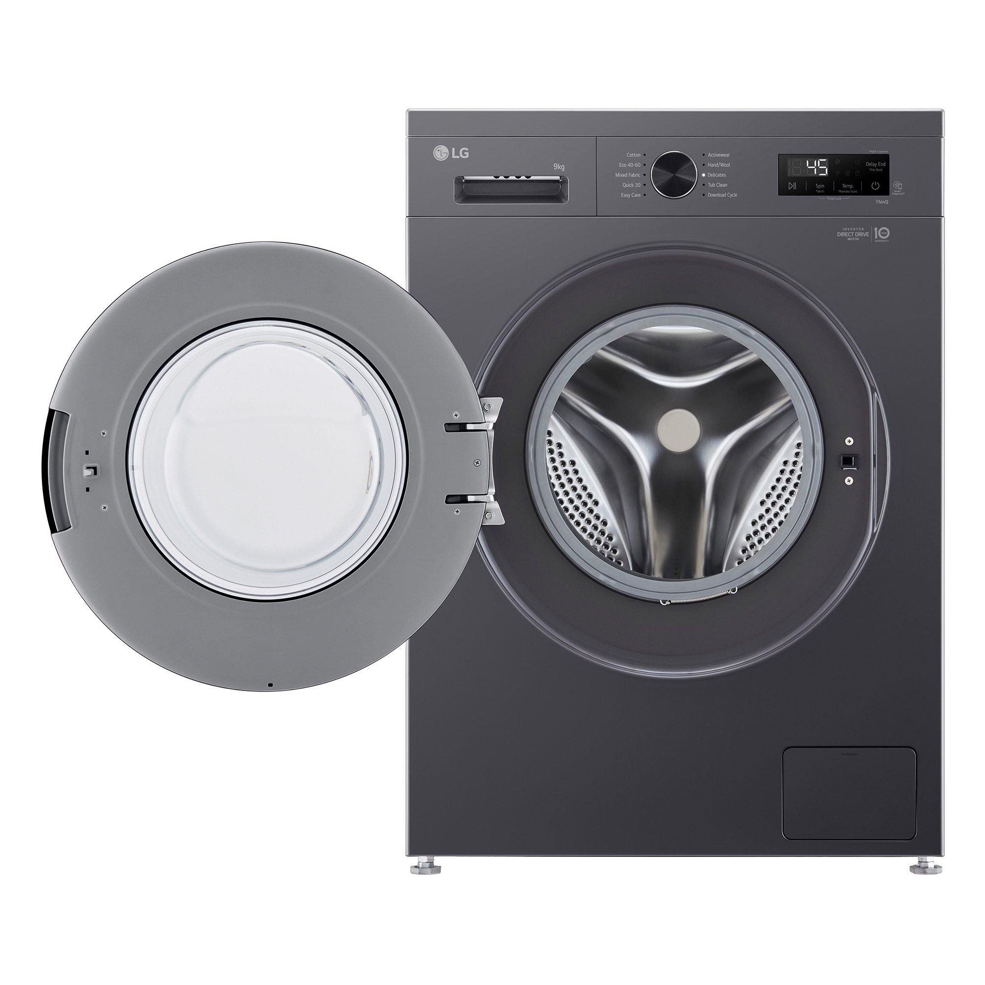 Slate Grey - LG - F4X1009NMK 9KG 1400 Washing Machine Slate Grey - 2