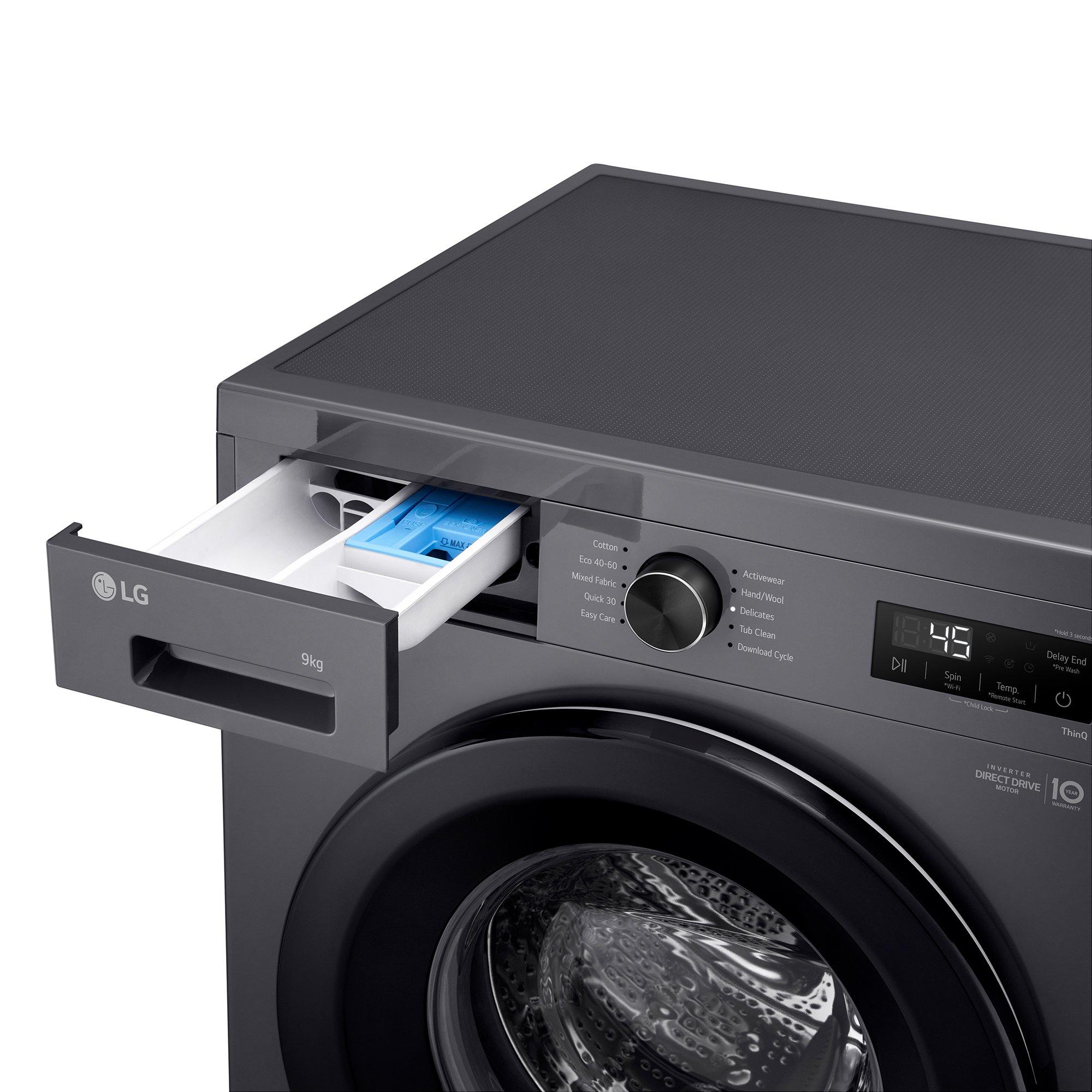 Slate Grey - LG - F4X1009NMK 9KG 1400 Washing Machine Slate Grey - 6