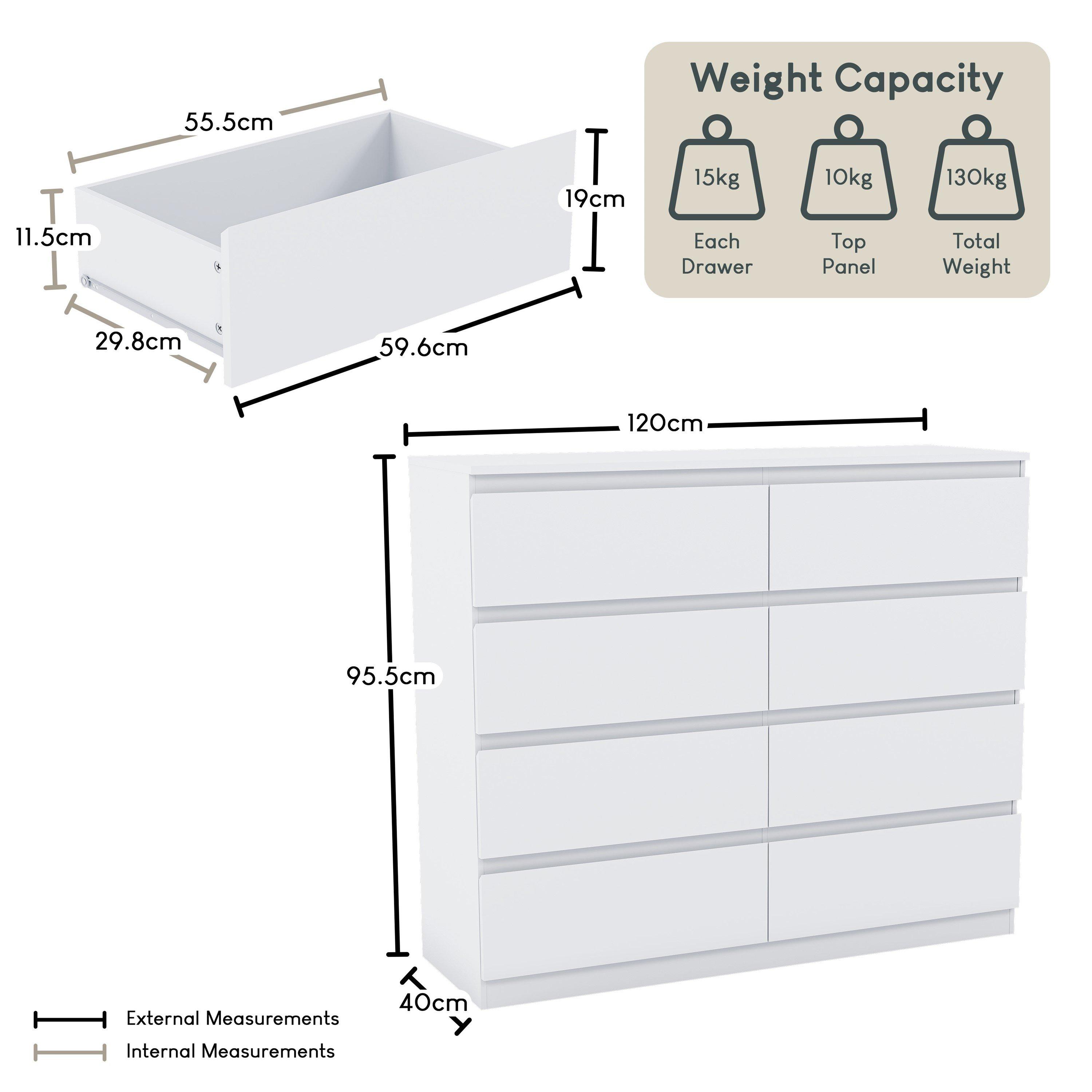 White - Lassic - Vida Designs Denver 8 Drawer Chest - 2