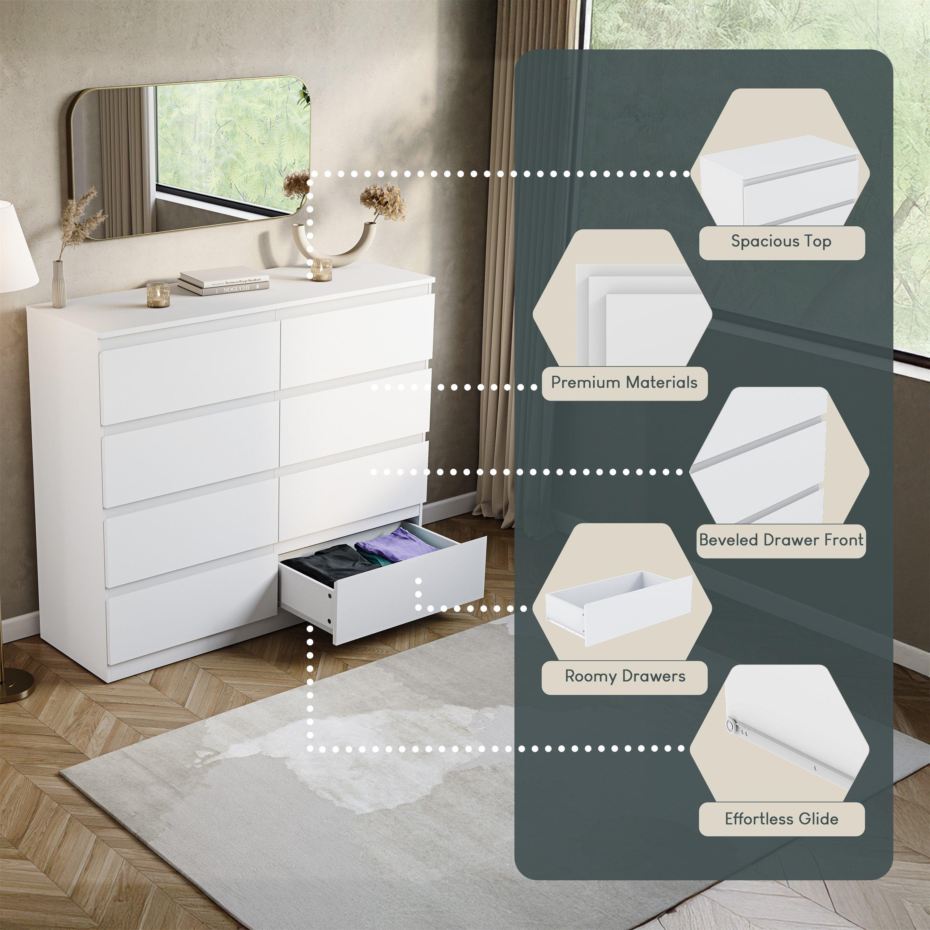 White - Lassic - Vida Designs Denver 8 Drawer Chest - 7