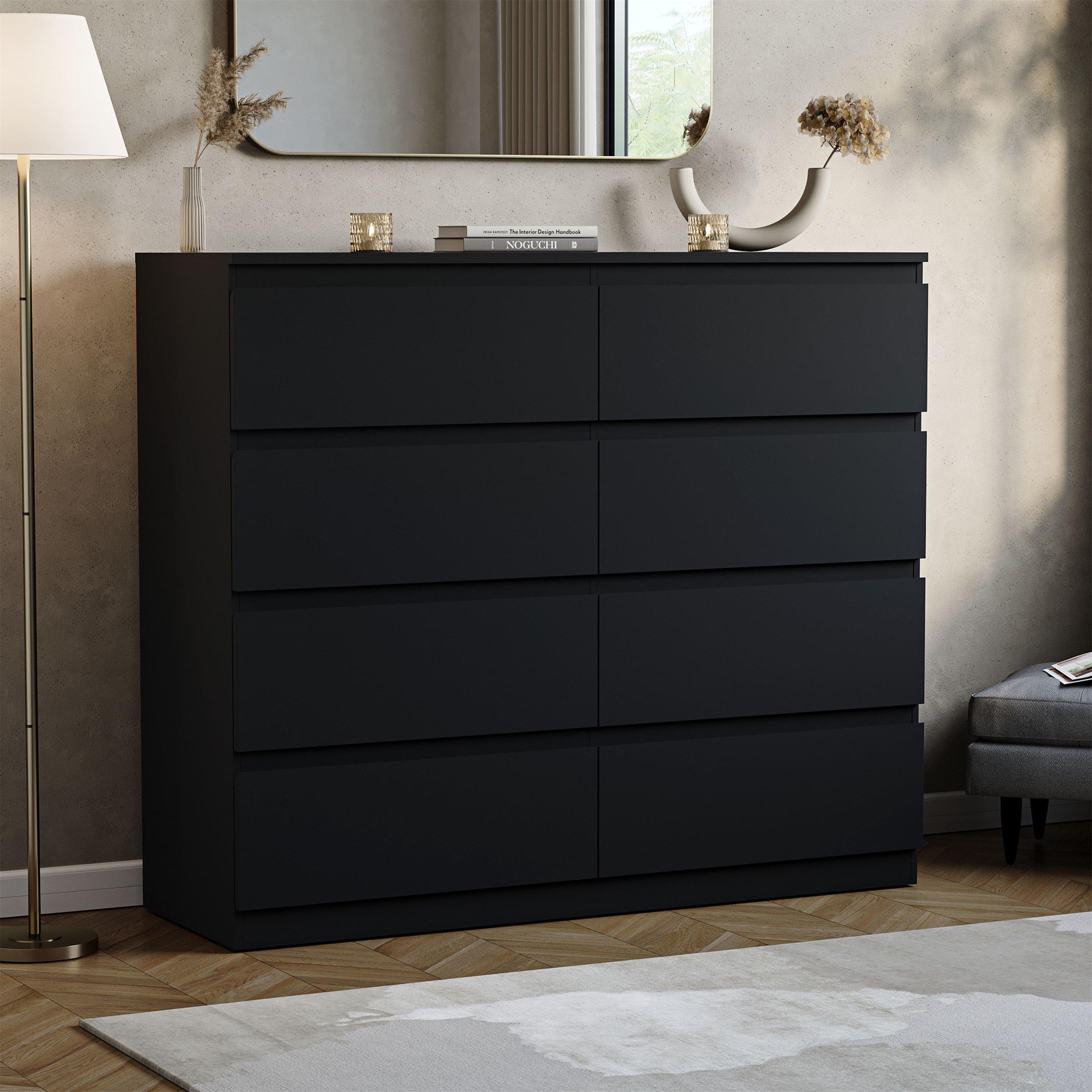 Lassic  Vida Designs Denver 8 Drawer Chest - Black - 8 Drawer