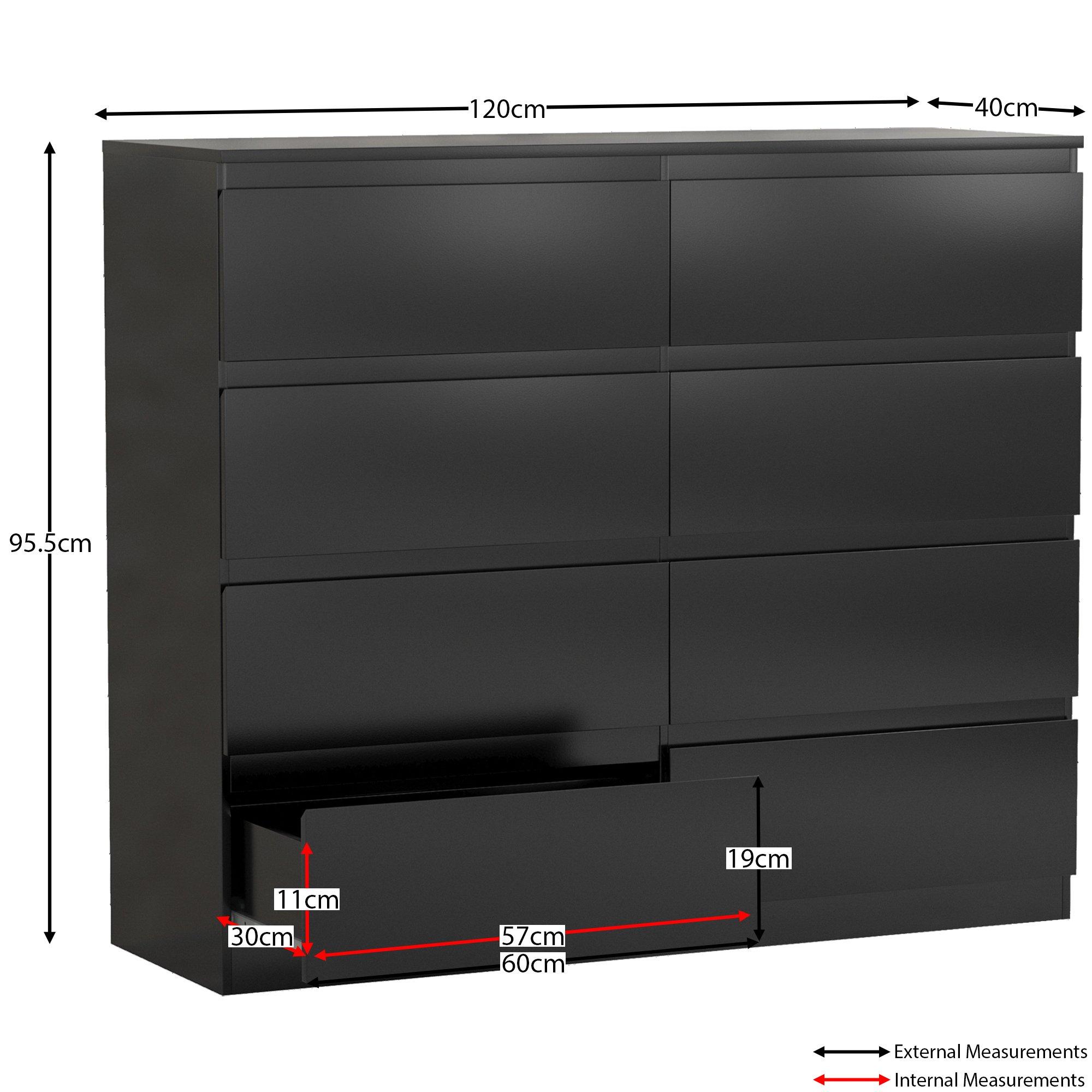 Black - Lassic - Vida Designs Denver 8 Drawer Chest - 2