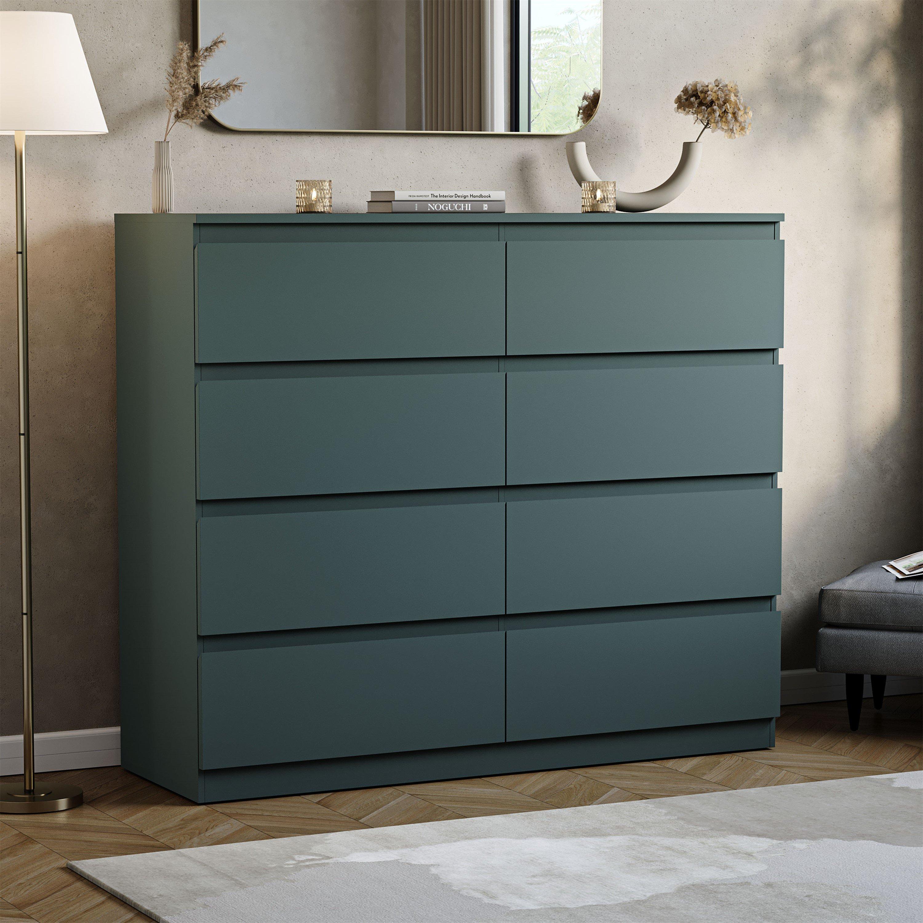 Lassic  Vida Designs Denver 8 Drawer Chest - Jasper Green - 8 Drawer