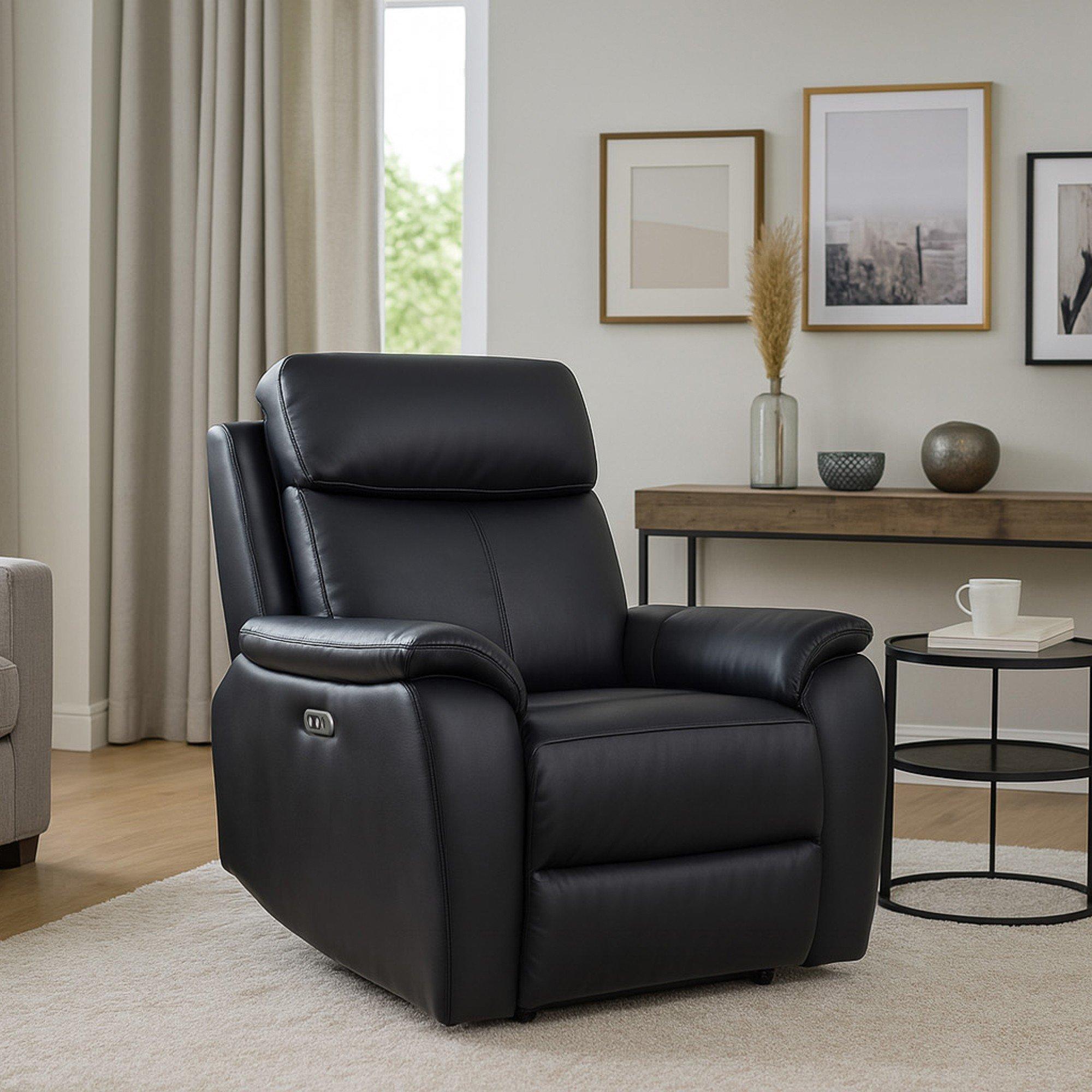 Aspire Kingsmere Power Recliner Armchair (1 Seater) - Black - Armchair