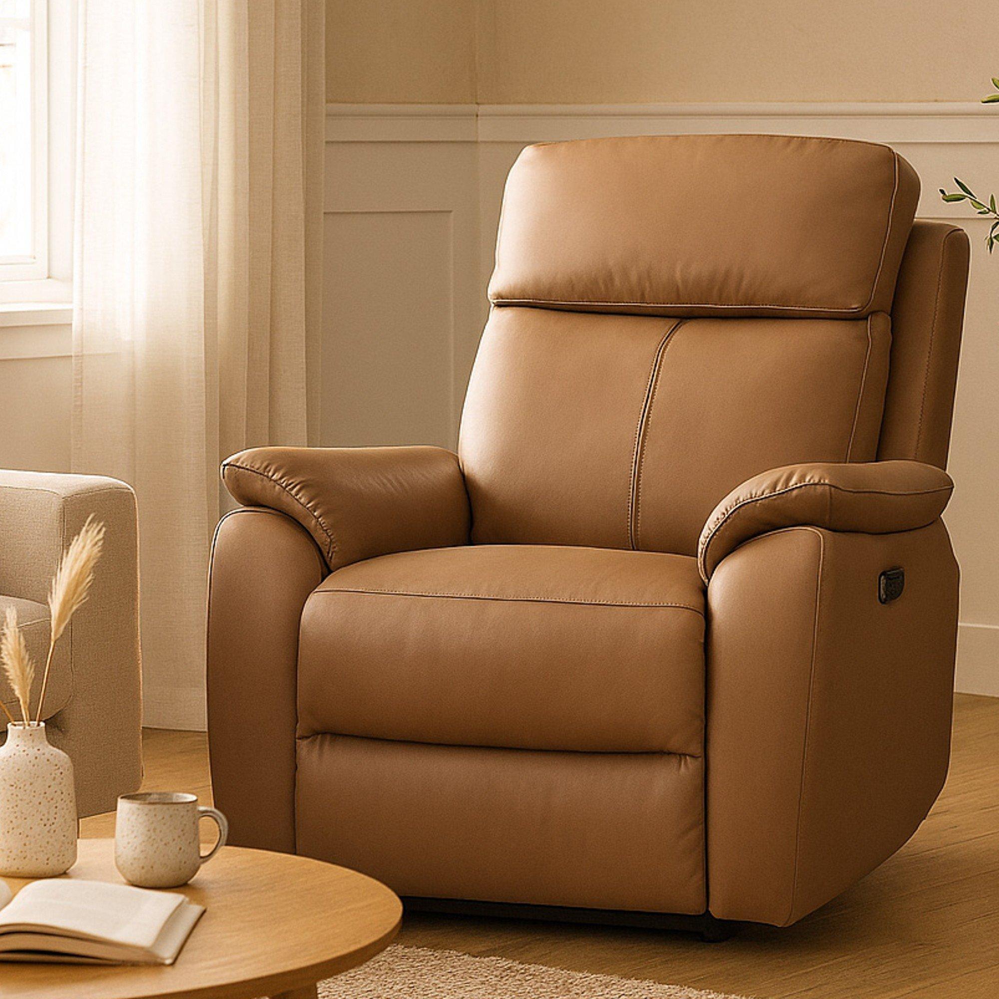Tan - Aspire - Kingsmere Power Recliner Armchair (1 Seater) - 1
