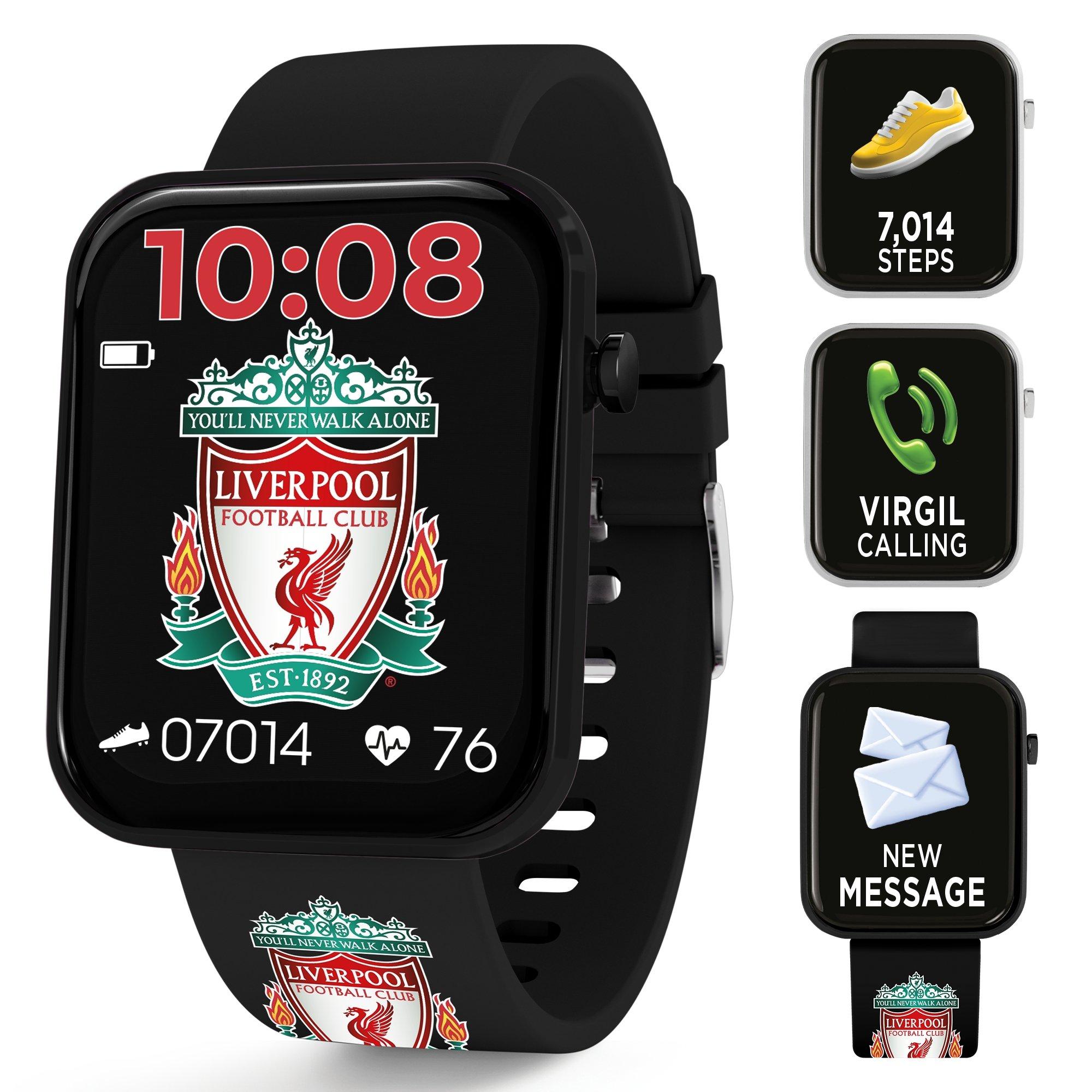 Black - Liverpool FC - Liverpool FC Black Printed Strap Smart Watch - 2