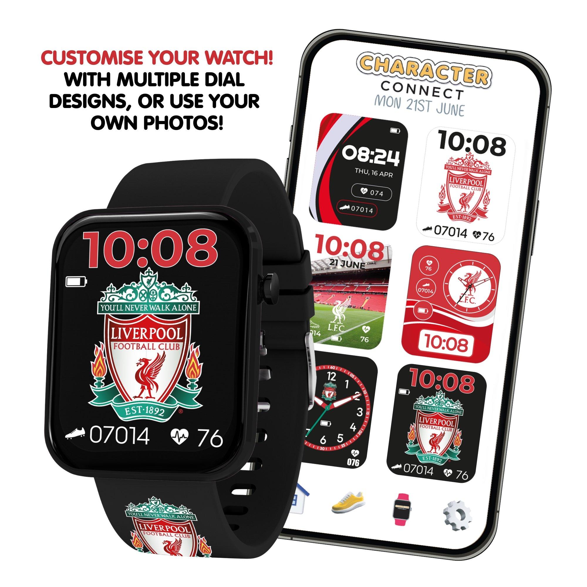 Black - Liverpool FC - Liverpool FC Black Printed Strap Smart Watch - 4