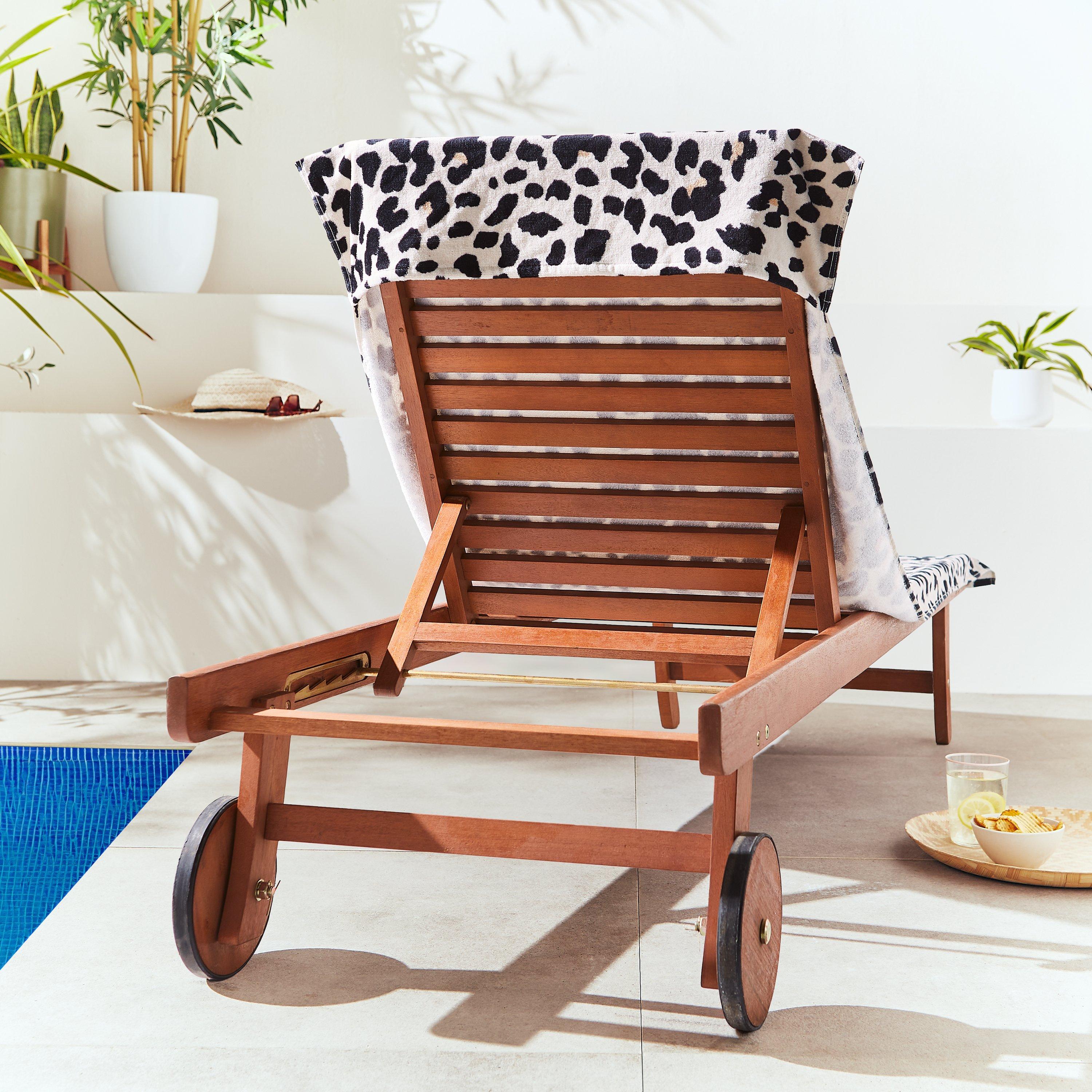 Natural - Catherine Lansfield - Leopard Cotton Beach Sun Lounger Towel - 2