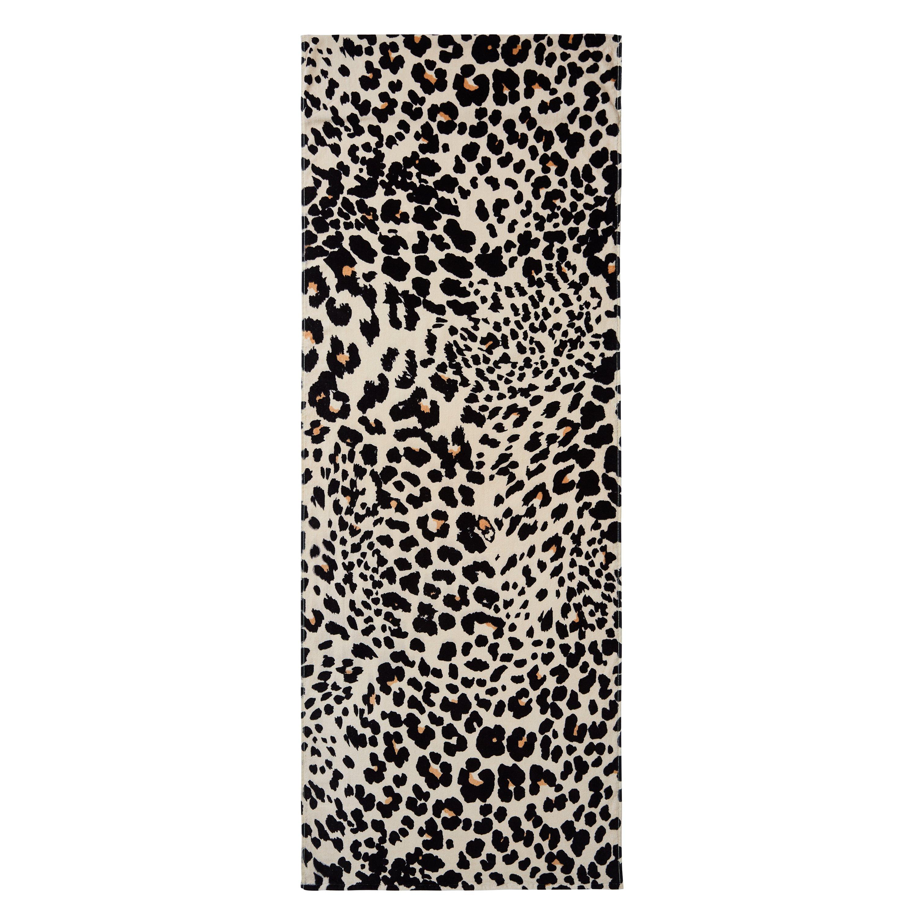 Natural - Catherine Lansfield - Leopard Cotton Beach Sun Lounger Towel - 4