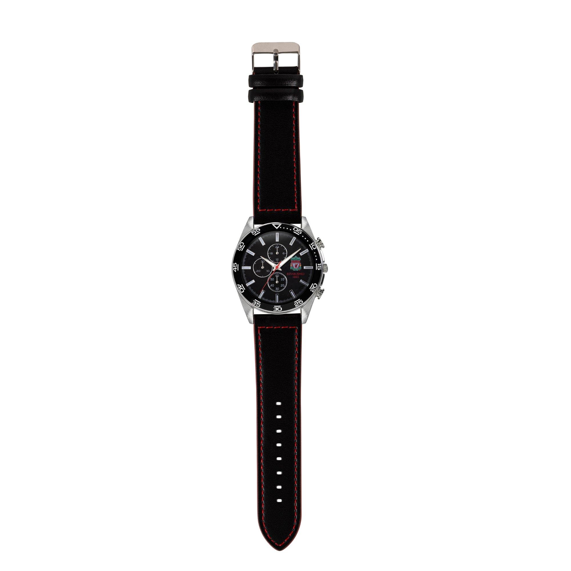 Black - Liverpool FC - Adults LFC Silver Chrono Watch with Black Strap - 3