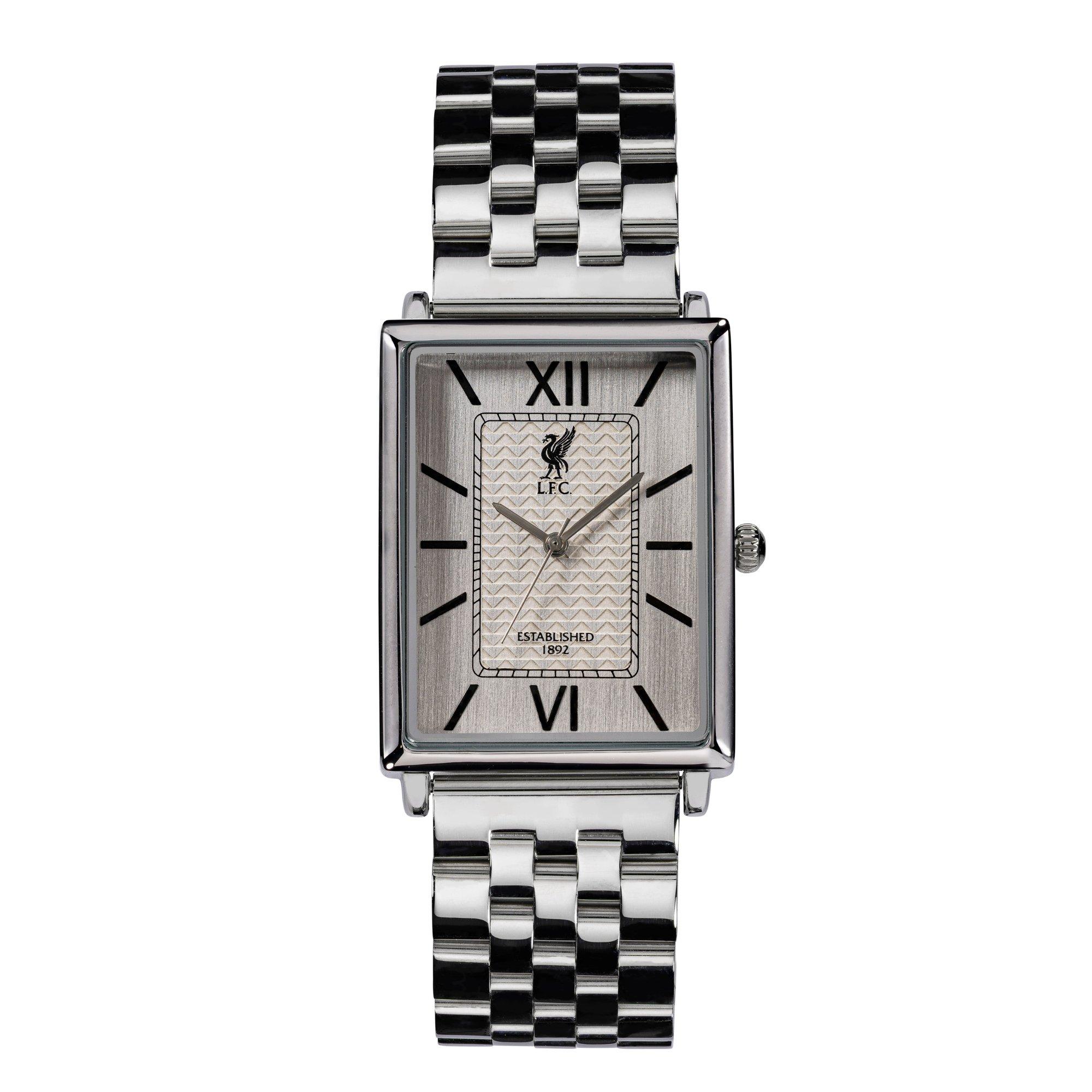 Silver - Liverpool FC - Adults LFC Silver Quartz Watch with Rectangle Face - 1