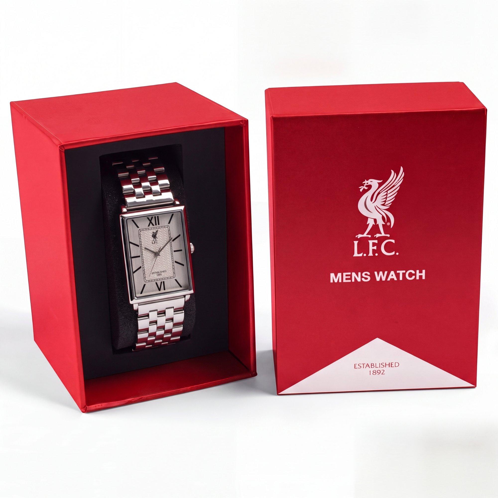 Silver - Liverpool FC - Adults LFC Silver Quartz Watch with Rectangle Face - 3