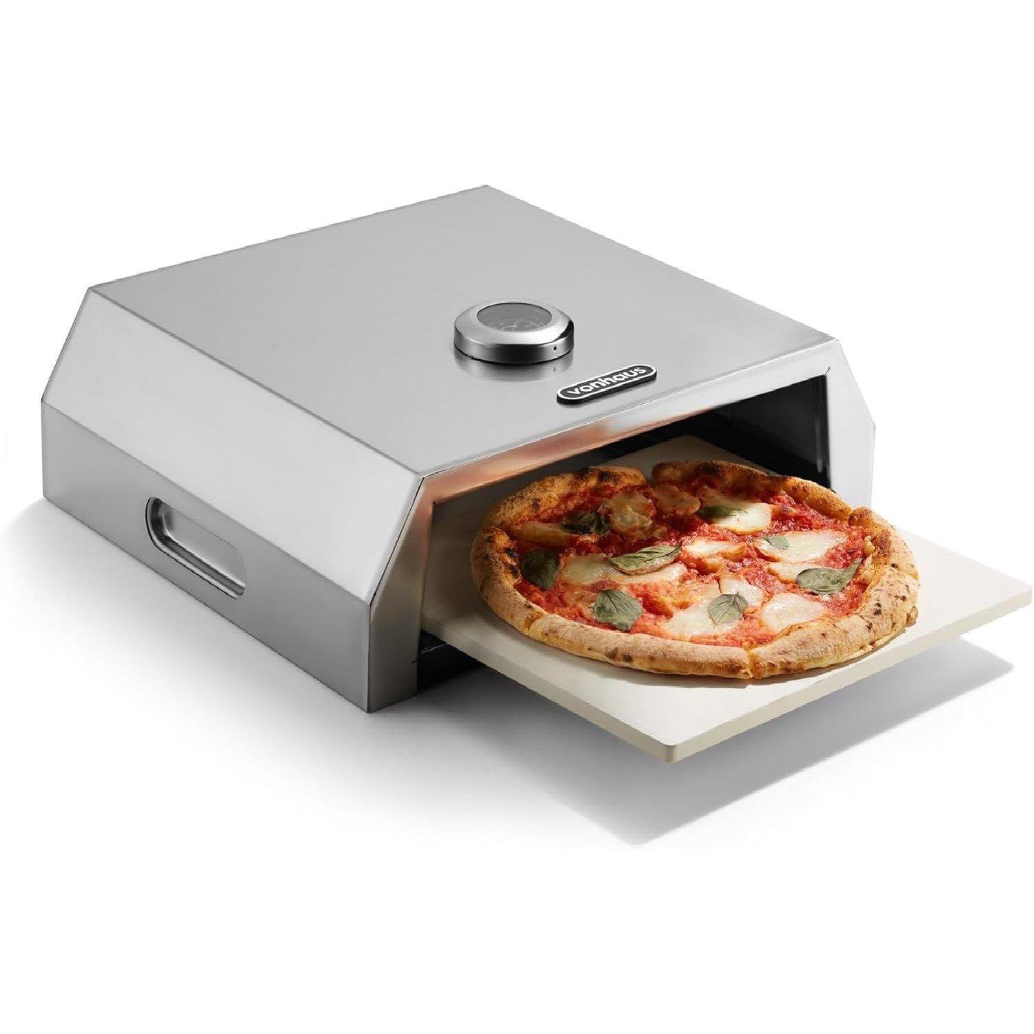 Grey - VonHaus - BBQ Grill Top Pizza Oven - 1