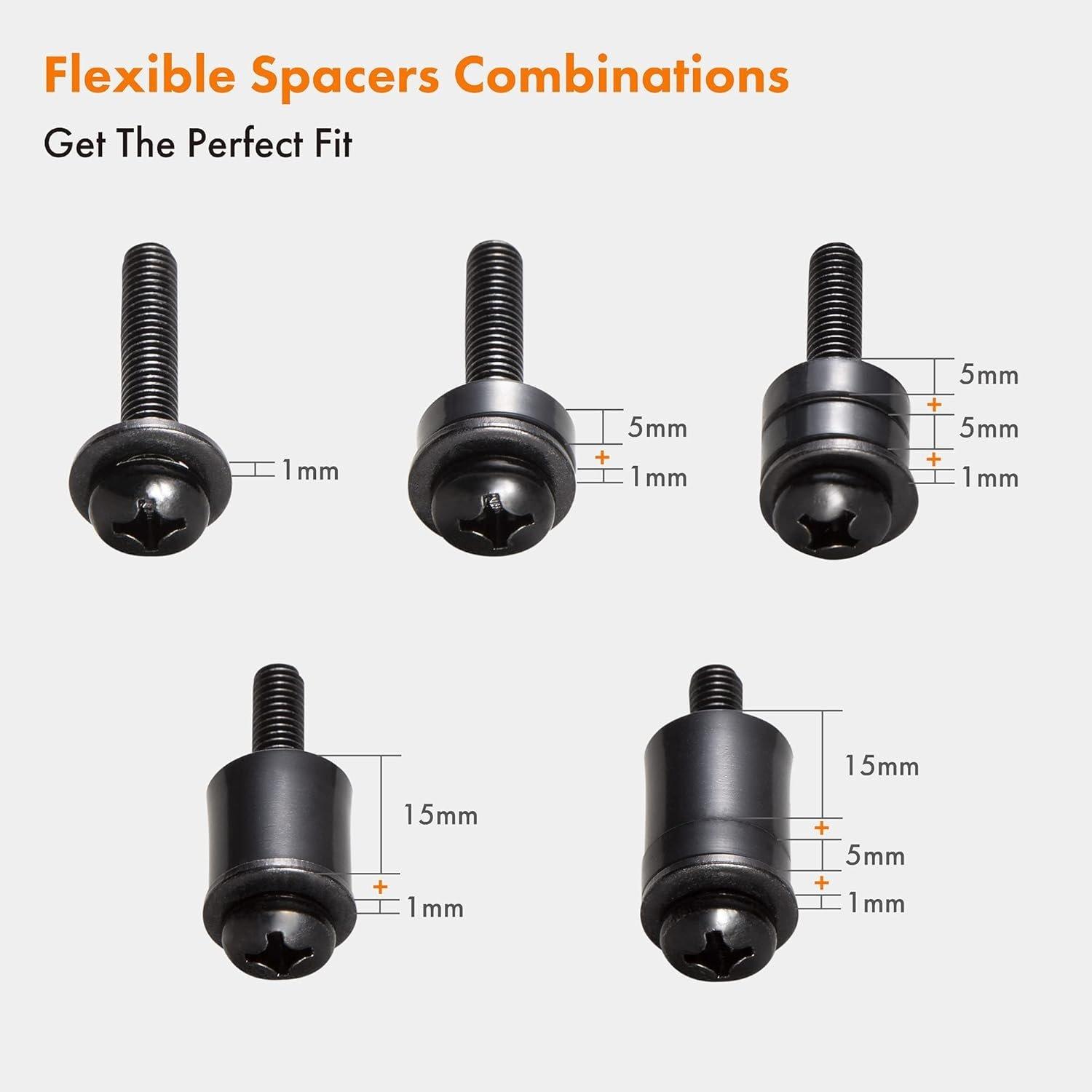 Black - VonHaus - Universal TV Mount Installation Screw Kit - 3