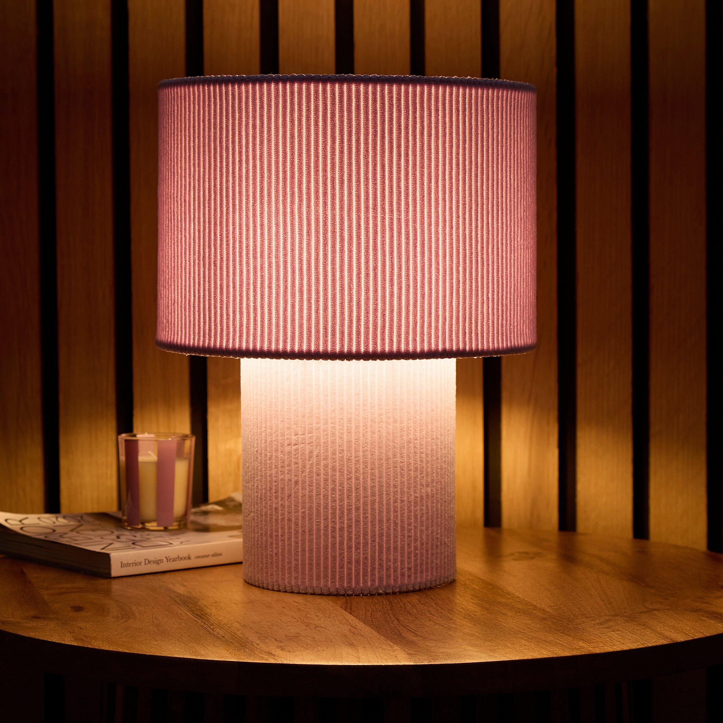 Lilack - K Living - Tokyo Lilac Velvet Stripe Table Lamp - 2