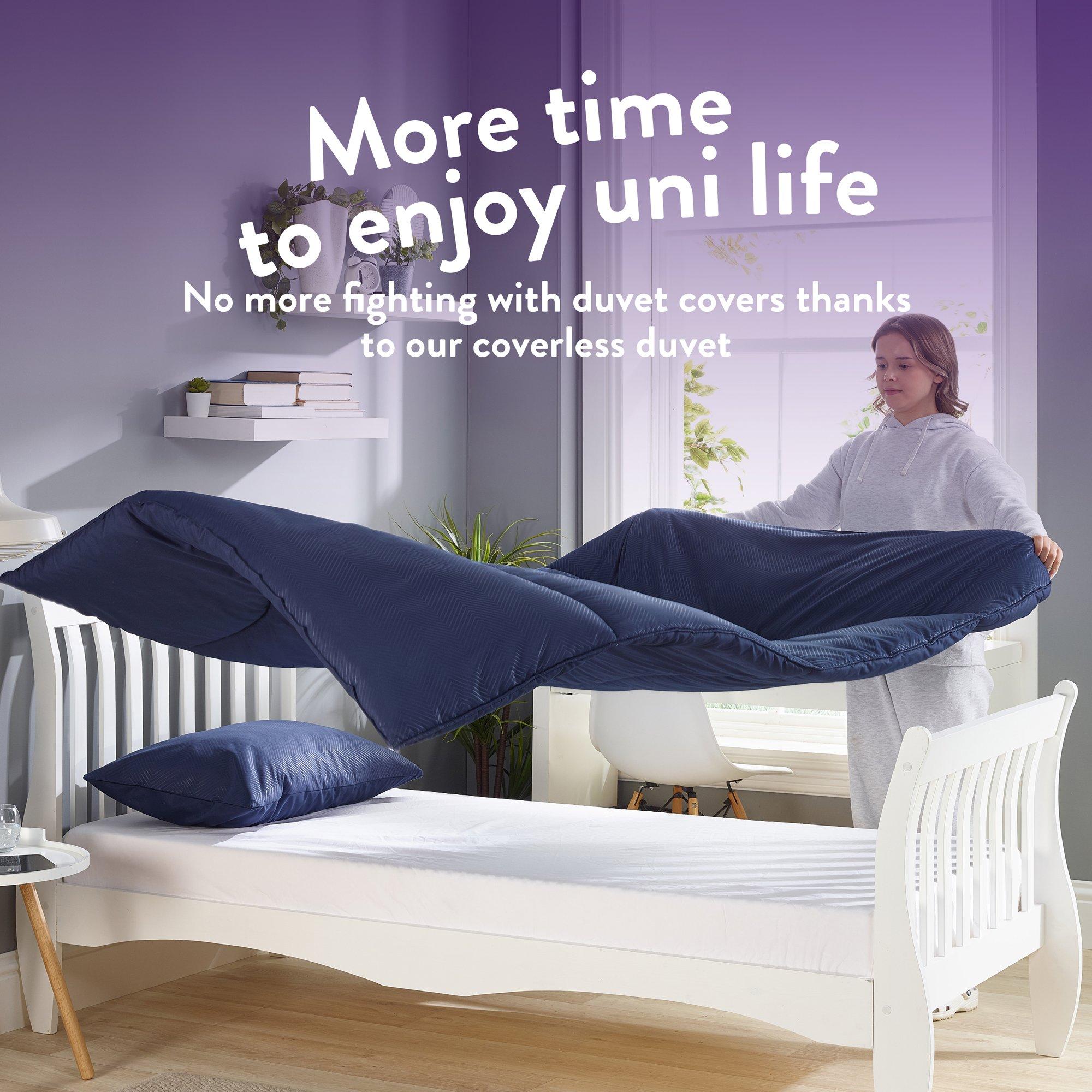 Herringbone - Slumberdown - Back to Uni Embossed Herringbone Duvet + 2 Pillows - 4