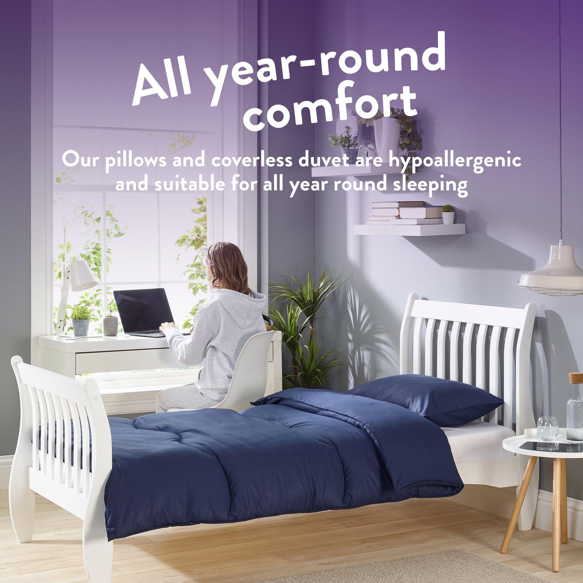 Herringbone - Slumberdown - Back to Uni Embossed Herringbone Duvet + 2 Pillows - 6