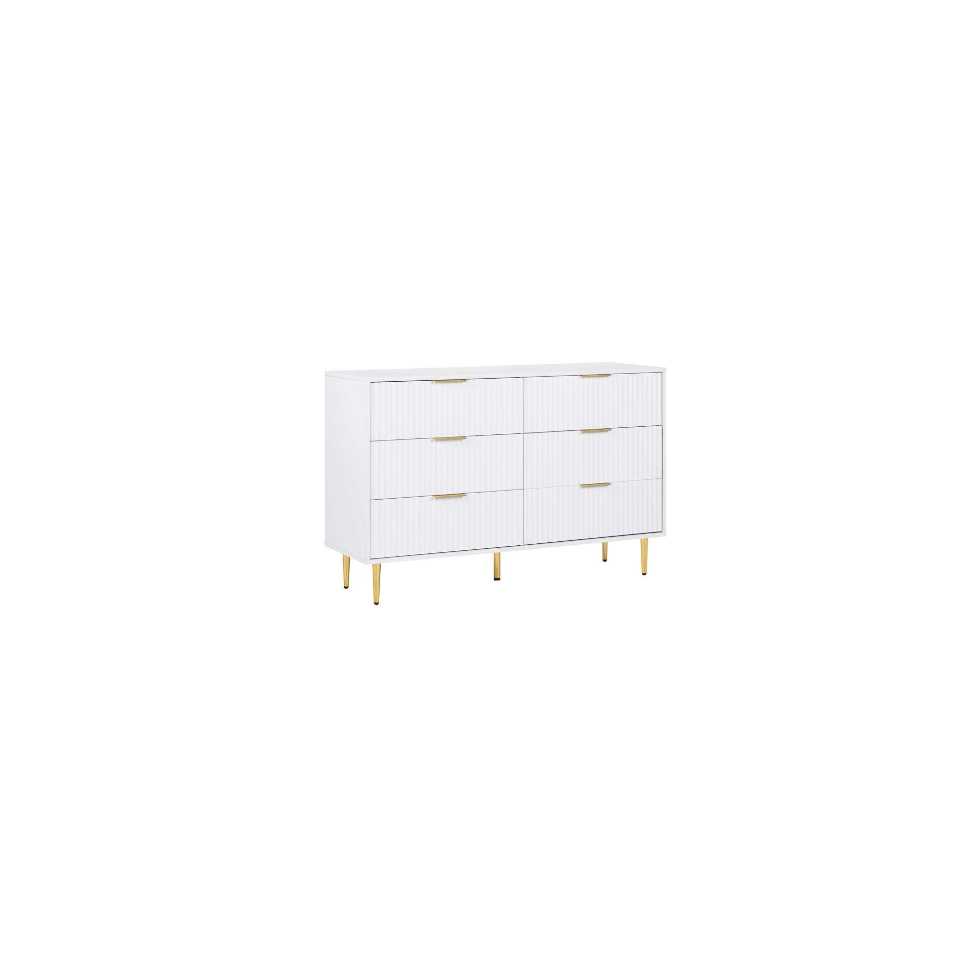 White - Birlea - Zara 6 Drawer Fluted Chest - 6