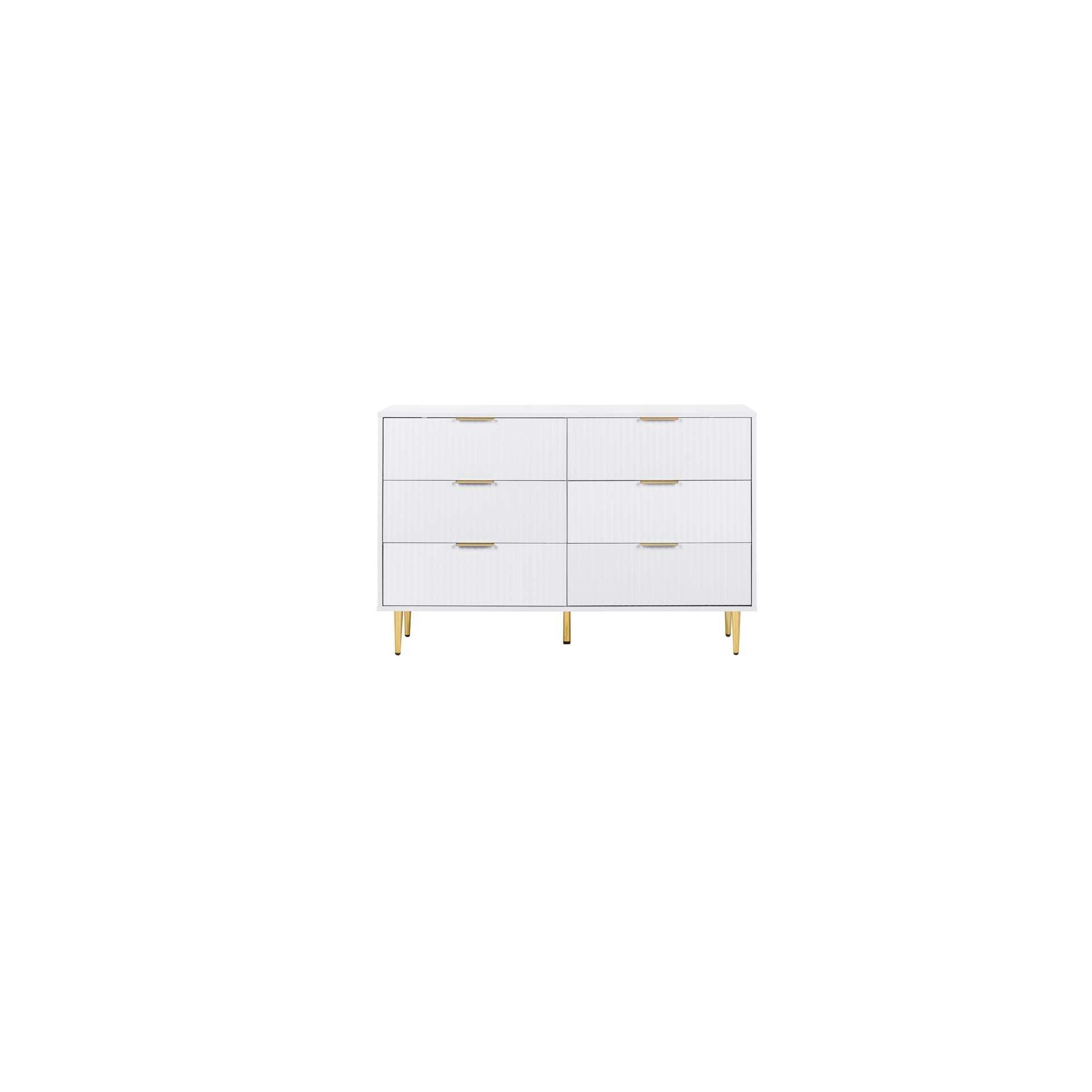 White - Birlea - Zara 6 Drawer Fluted Chest - 7