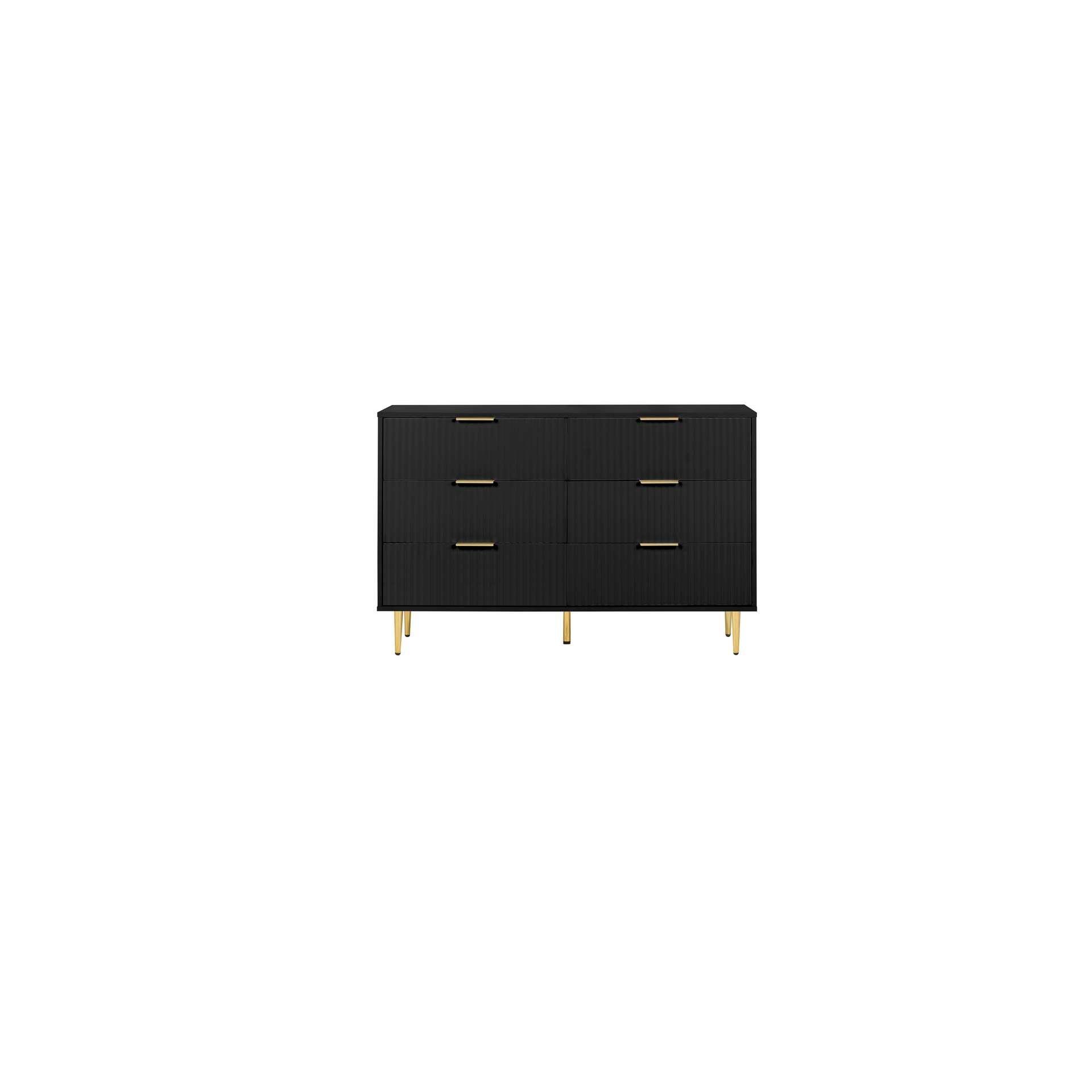 Black - Birlea - Zara 6 Drawer Fluted Chest - 7