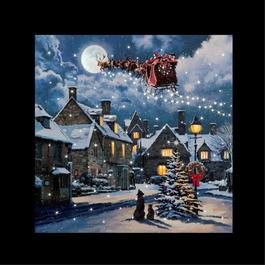 Snowtime Fibre Optic LED Lit 40x40cm Street Light Canvas