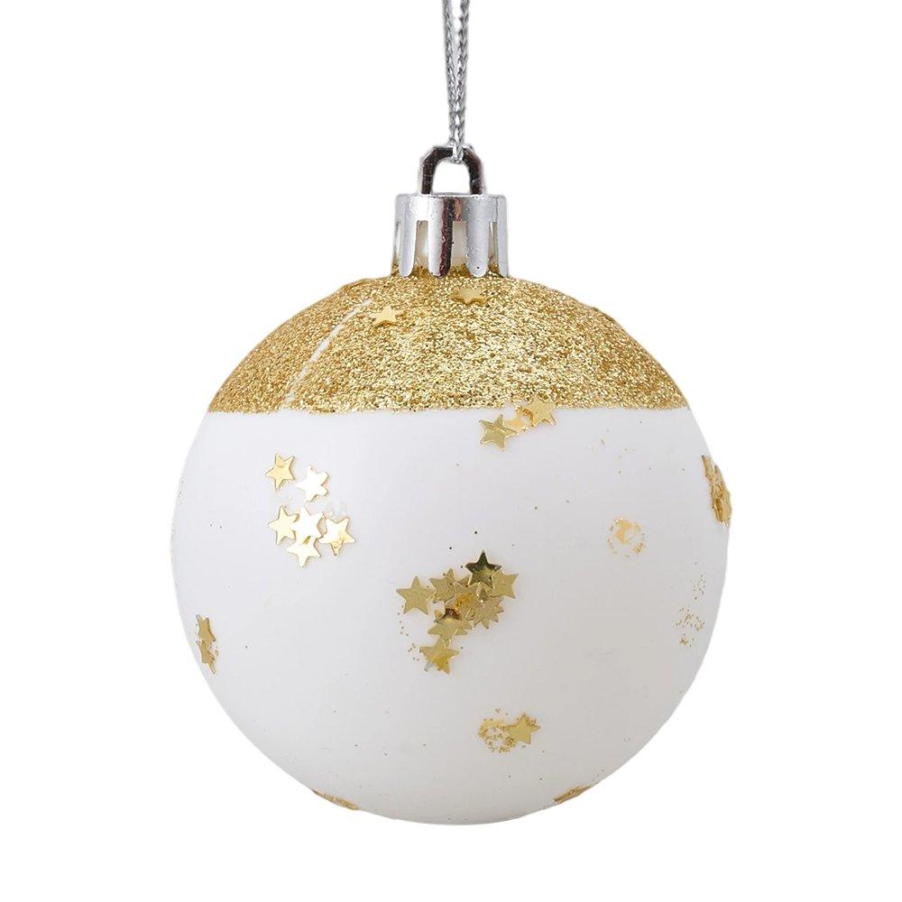 Gold/White - LIFE IDEAS - 40pcs Christmas Ornaments for Christmas Tree - 5