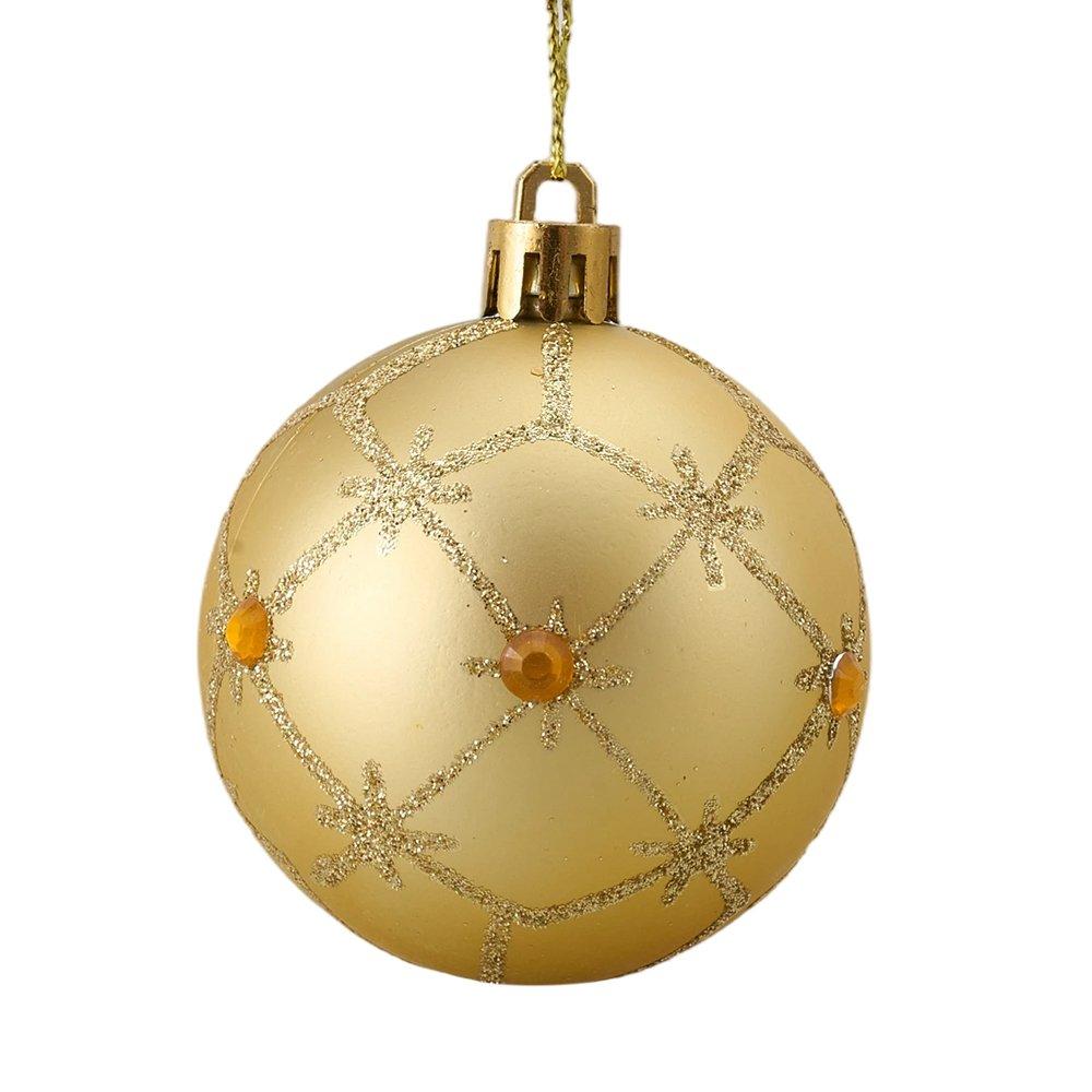 Gold/White - LIFE IDEAS - 40pcs Christmas Ornaments for Christmas Tree - 6
