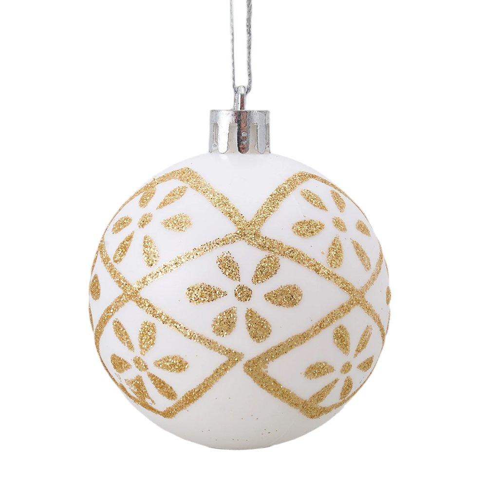 Gold/White - LIFE IDEAS - 40pcs Christmas Ornaments for Christmas Tree - 7