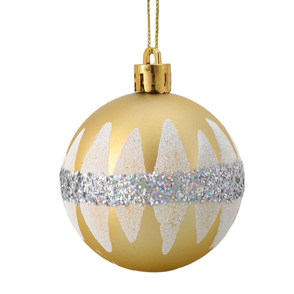 Gold/White - LIFE IDEAS - 40pcs Christmas Ornaments for Christmas Tree - 8