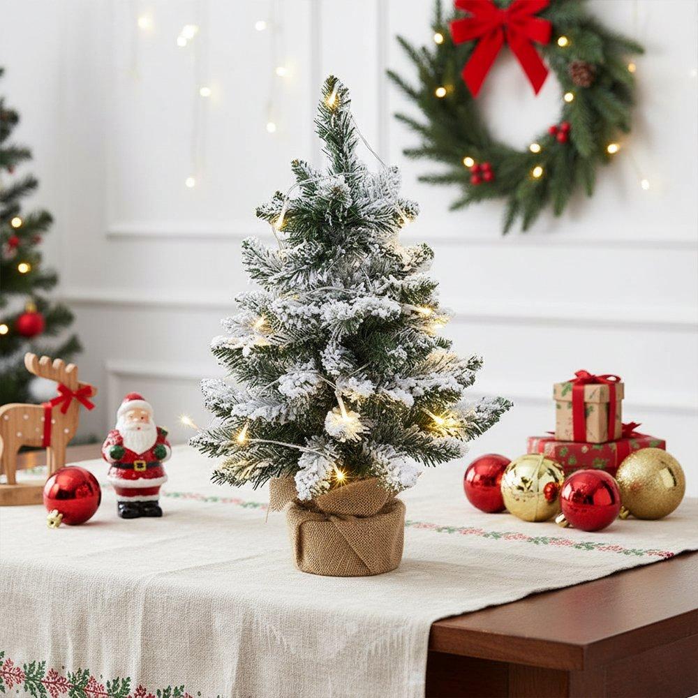 Green - LIFE IDEAS - Tabletop Christmas Tree with LED String Light - 1