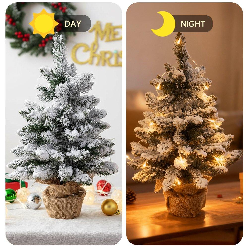 Green - LIFE IDEAS - Tabletop Christmas Tree with LED String Light - 3