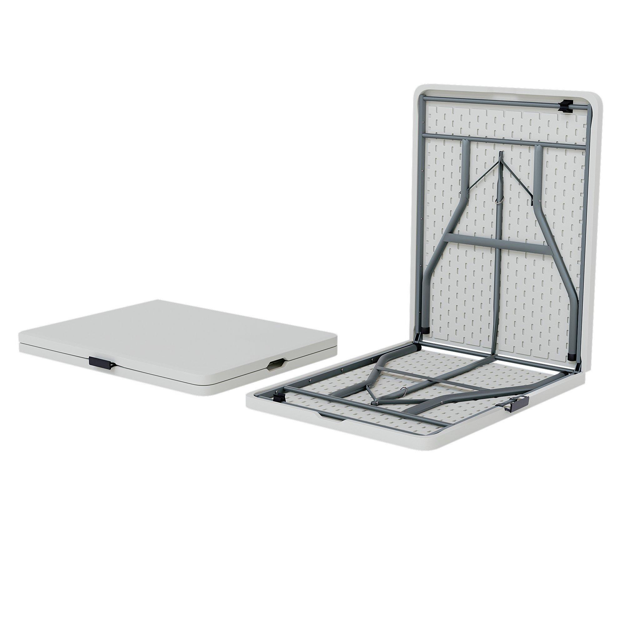 White - Lassic - Outdoor Trestle Folding Table 6ft 6 Folding Chairs - 7